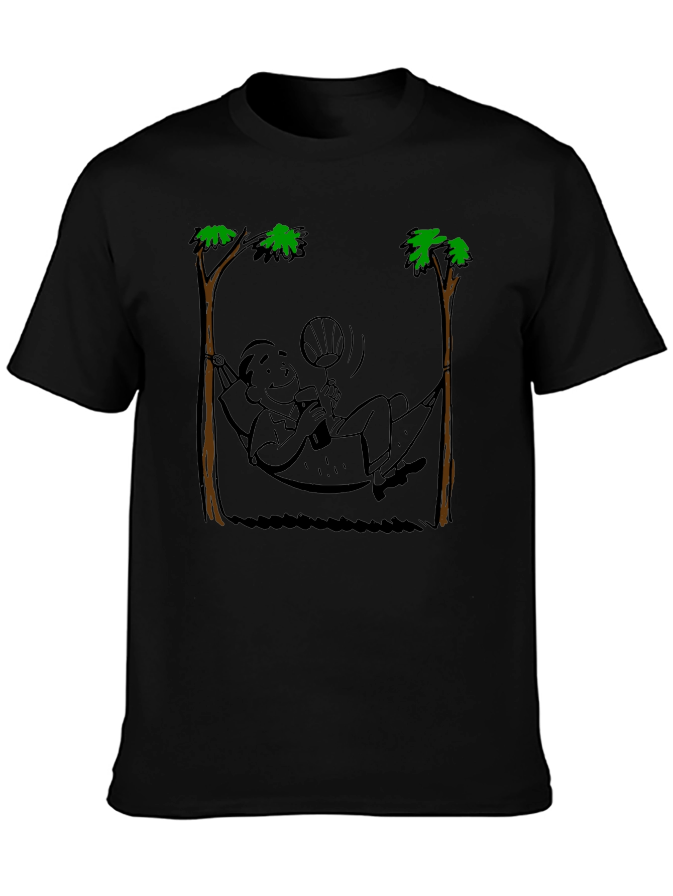 Relaxing Hammock Cartoon Graphic T-Shirt