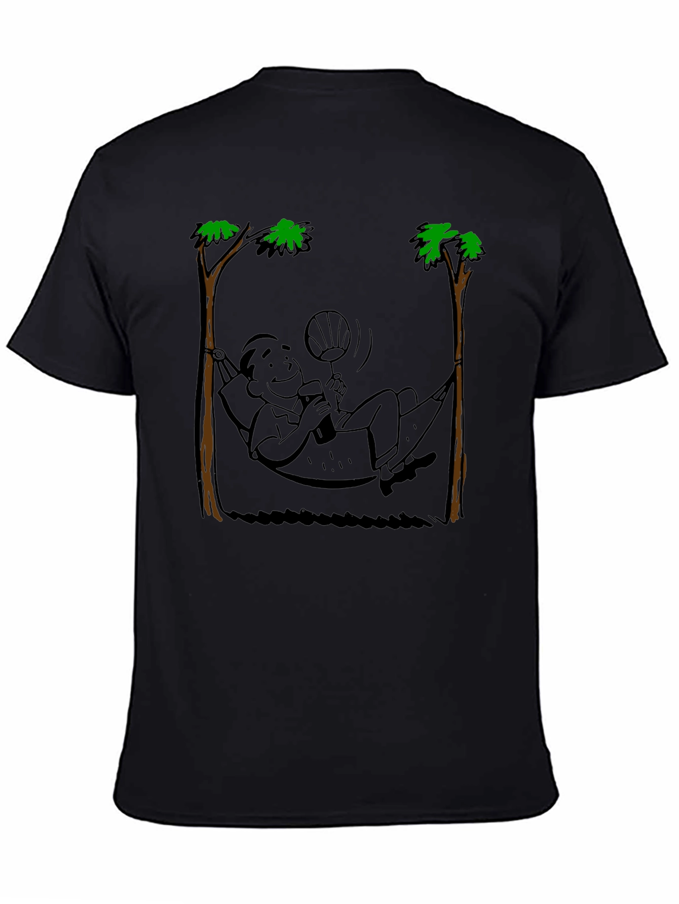 Relaxing Hammock Cartoon Graphic T-Shirt