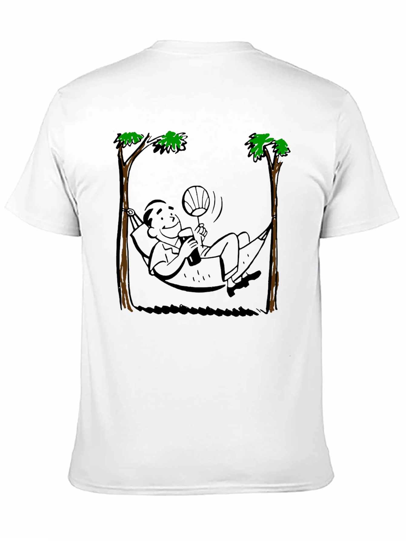 Relaxing Hammock Cartoon Graphic T-Shirt