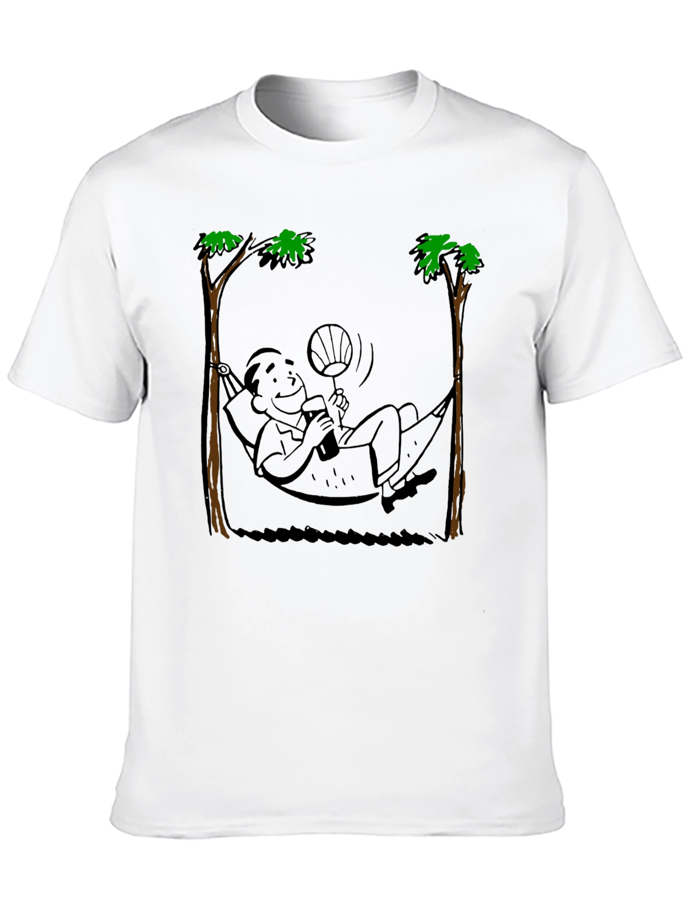 Relaxing Hammock Cartoon Graphic T-Shirt