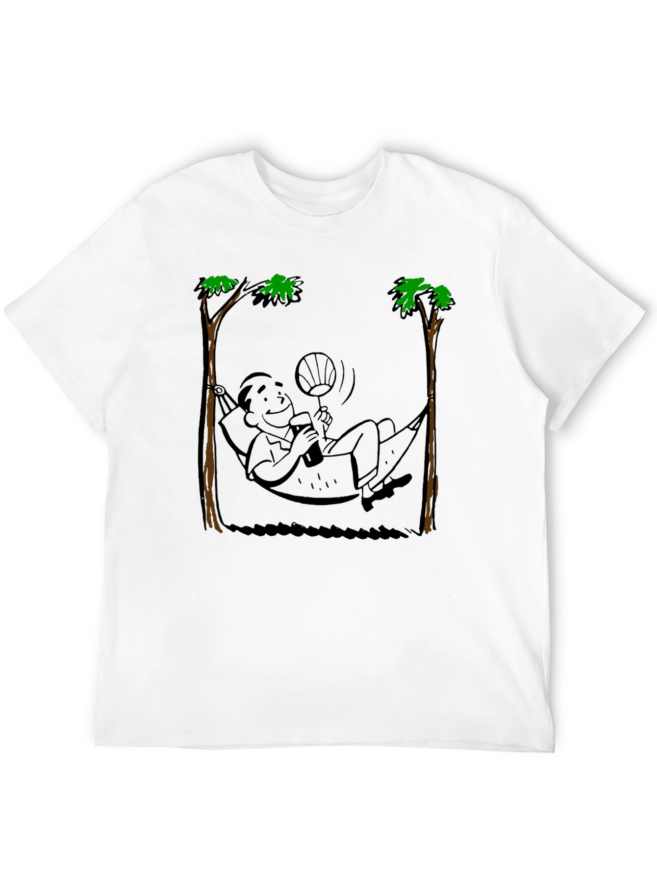 Relaxing Hammock Cartoon Graphic T-Shirt