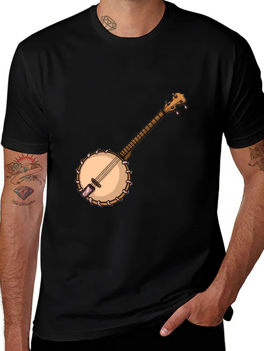 Banjo Graphic Tee - Black Cotton T-Shirt