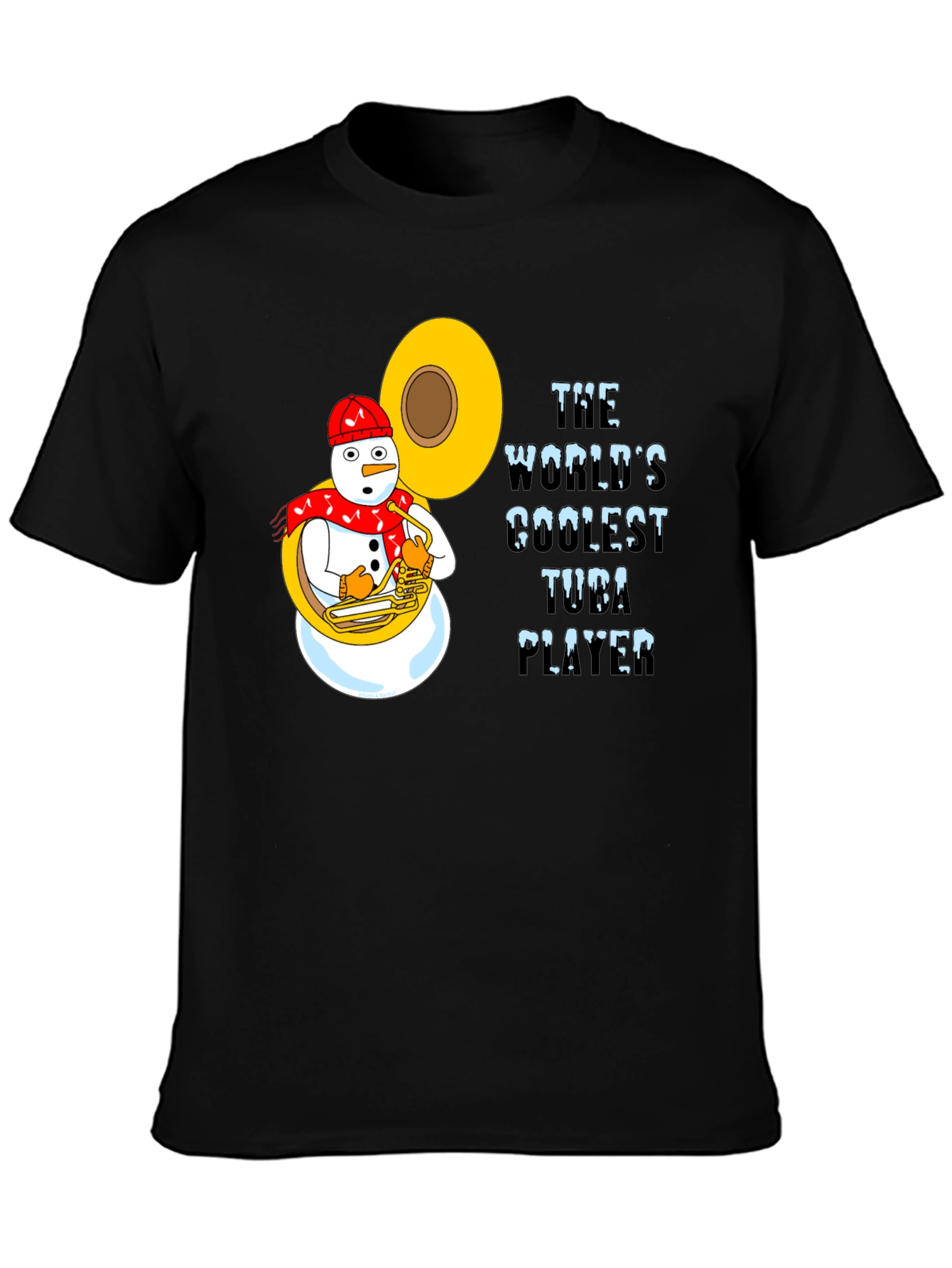 Coolest Tuba Player Snowman Graphic Tee