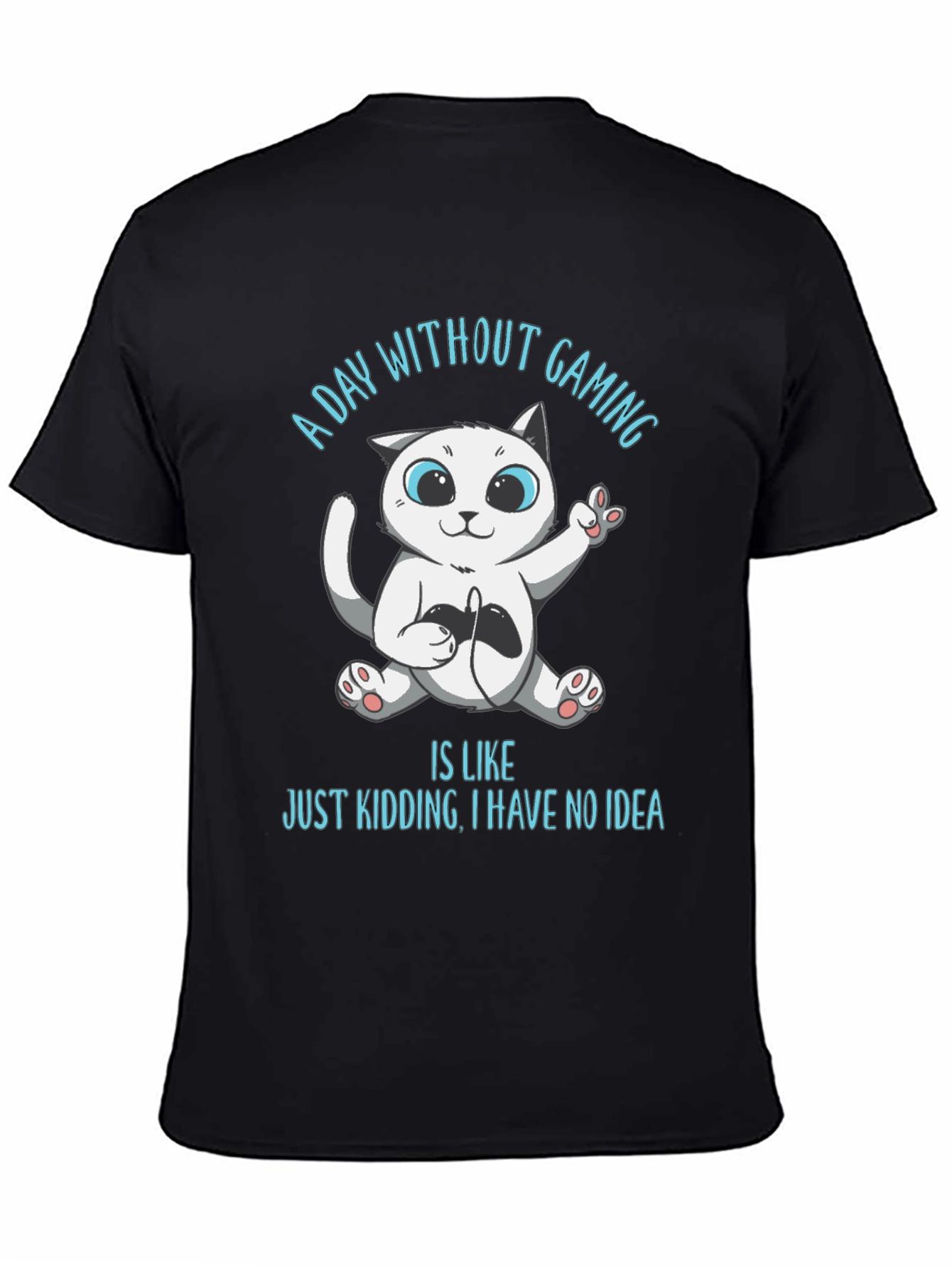 Gamer Cat Graphic T-Shirt - A Day Without Gaming