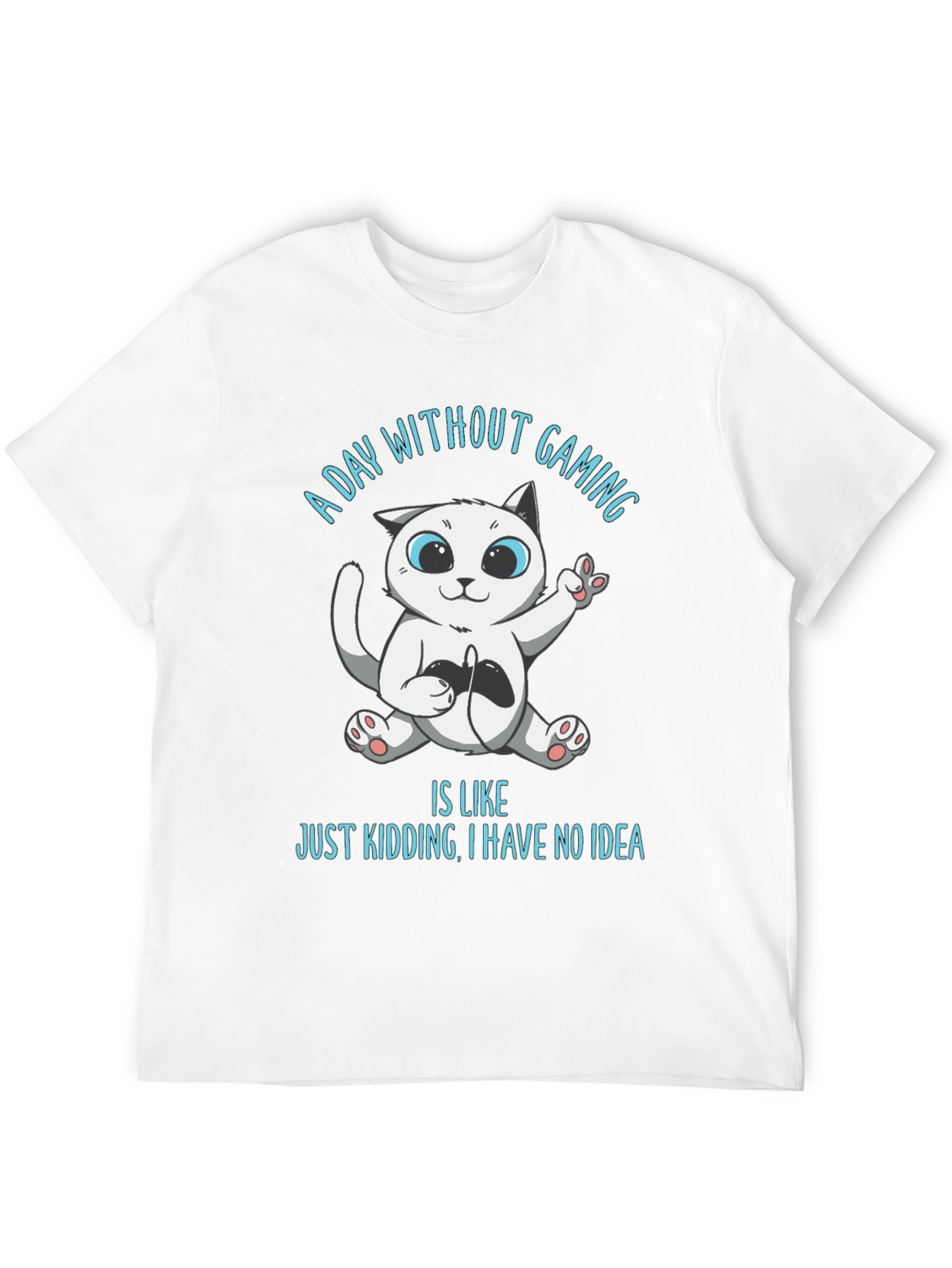 Gamer Cat Graphic T-Shirt - A Day Without Gaming