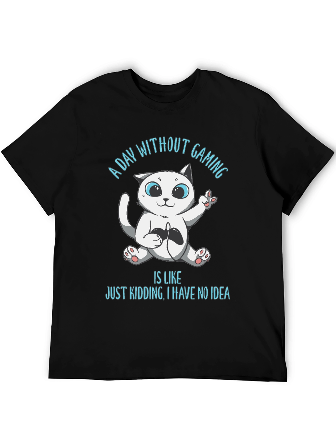 Gamer Cat Graphic T-Shirt - A Day Without Gaming