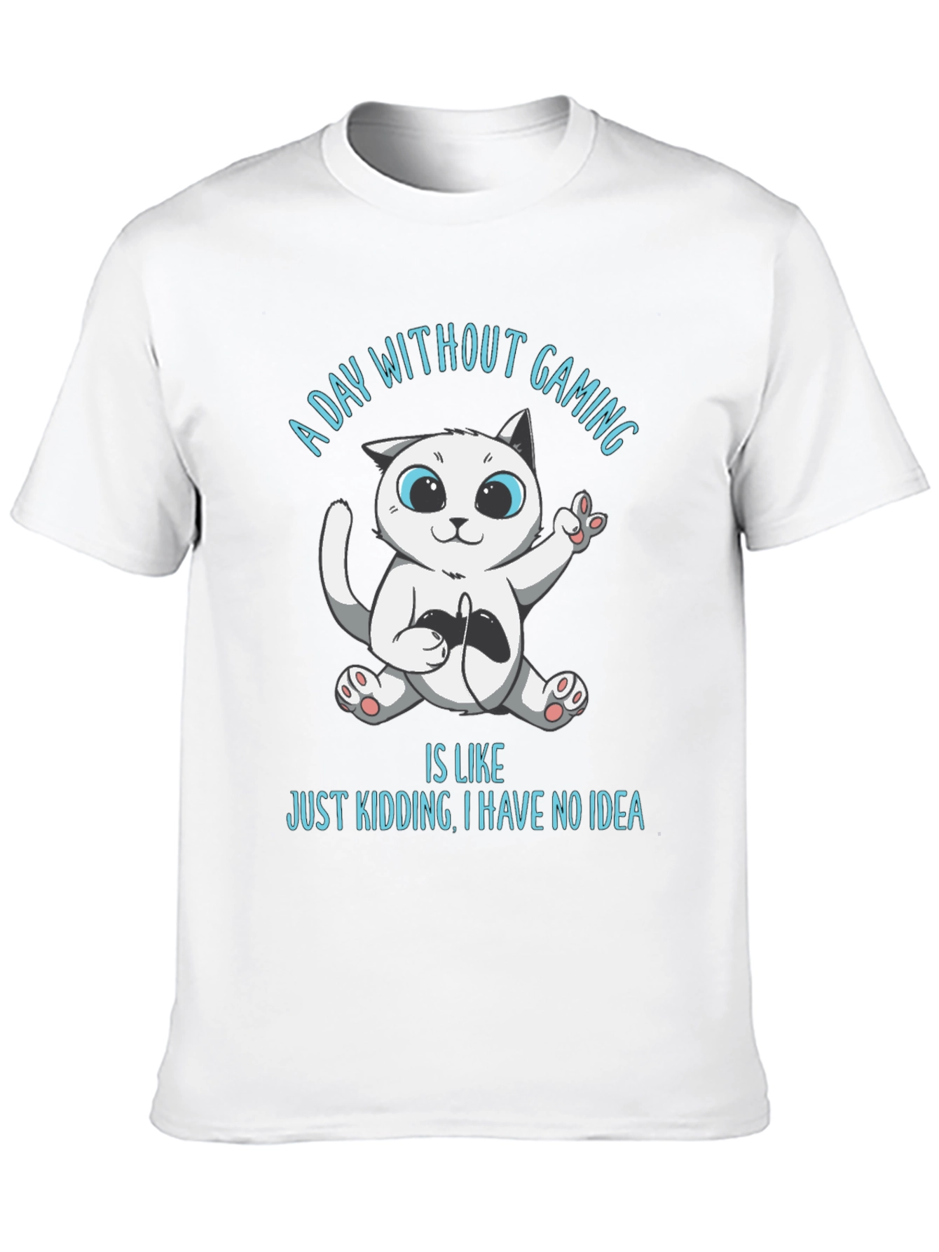 Gamer Cat Graphic T-Shirt - A Day Without Gaming