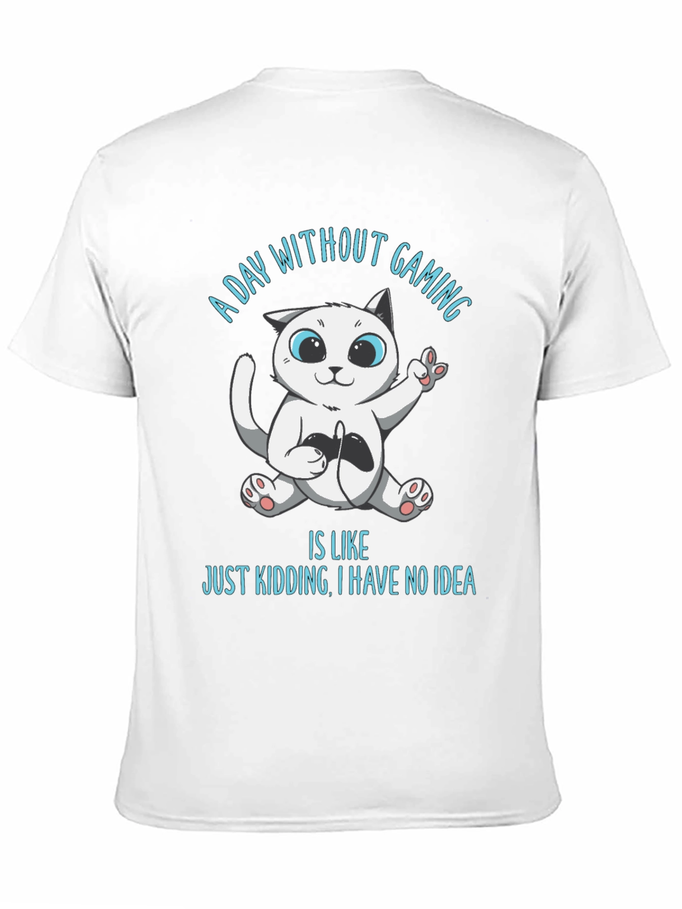 Gamer Cat Graphic T-Shirt - A Day Without Gaming