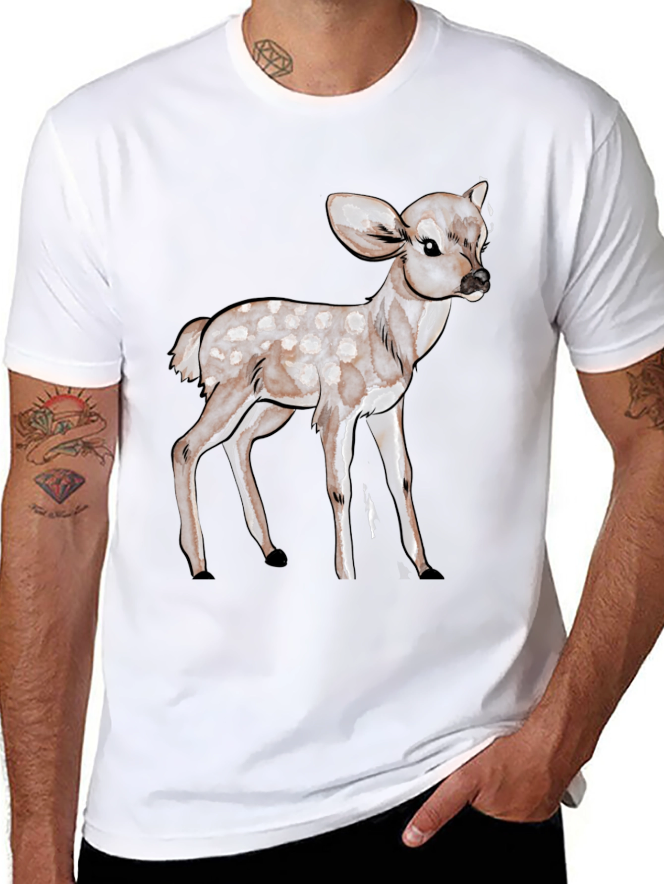 Deer Graphic Black T-Shirt
