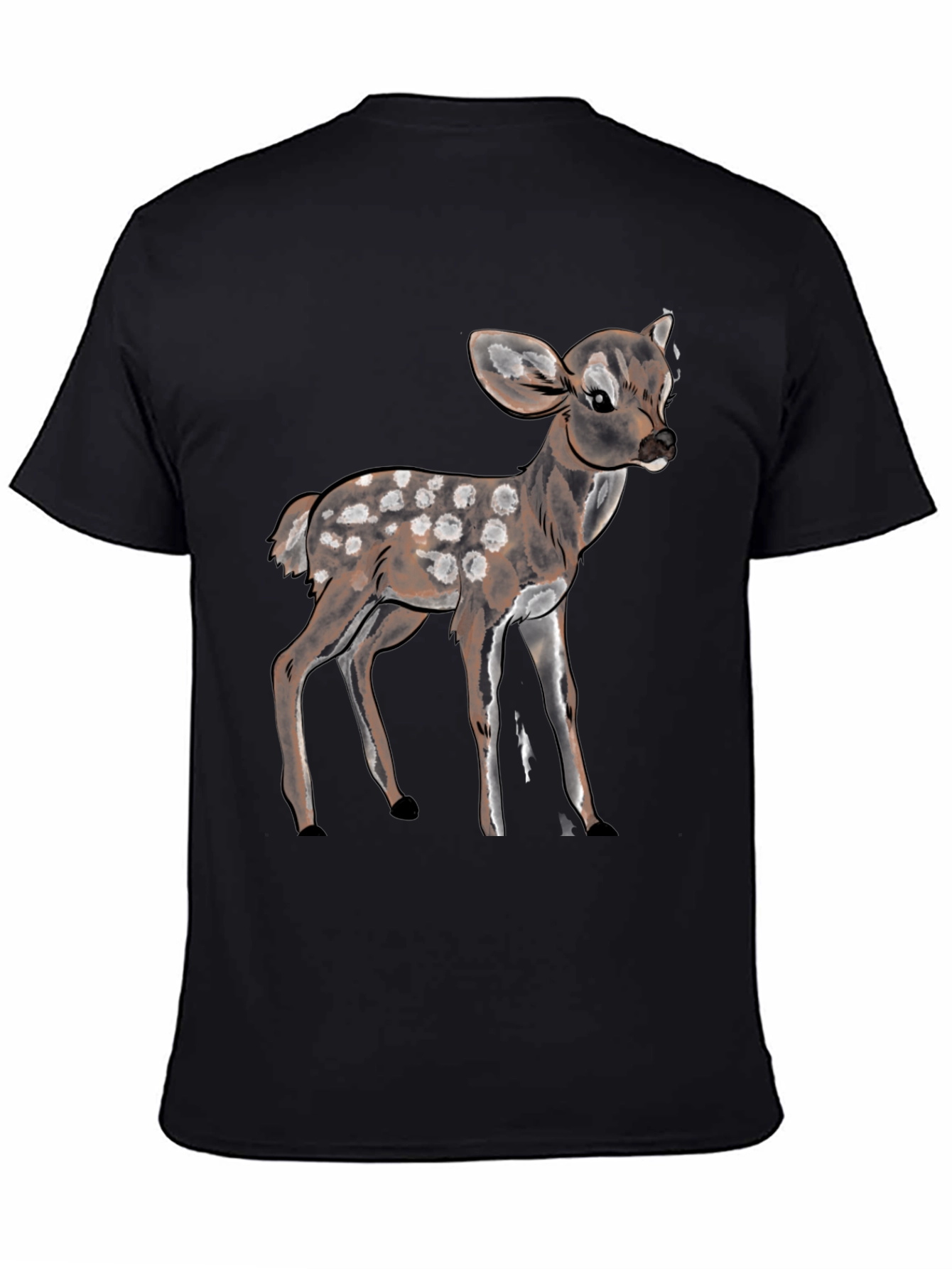 Deer Graphic Black T-Shirt