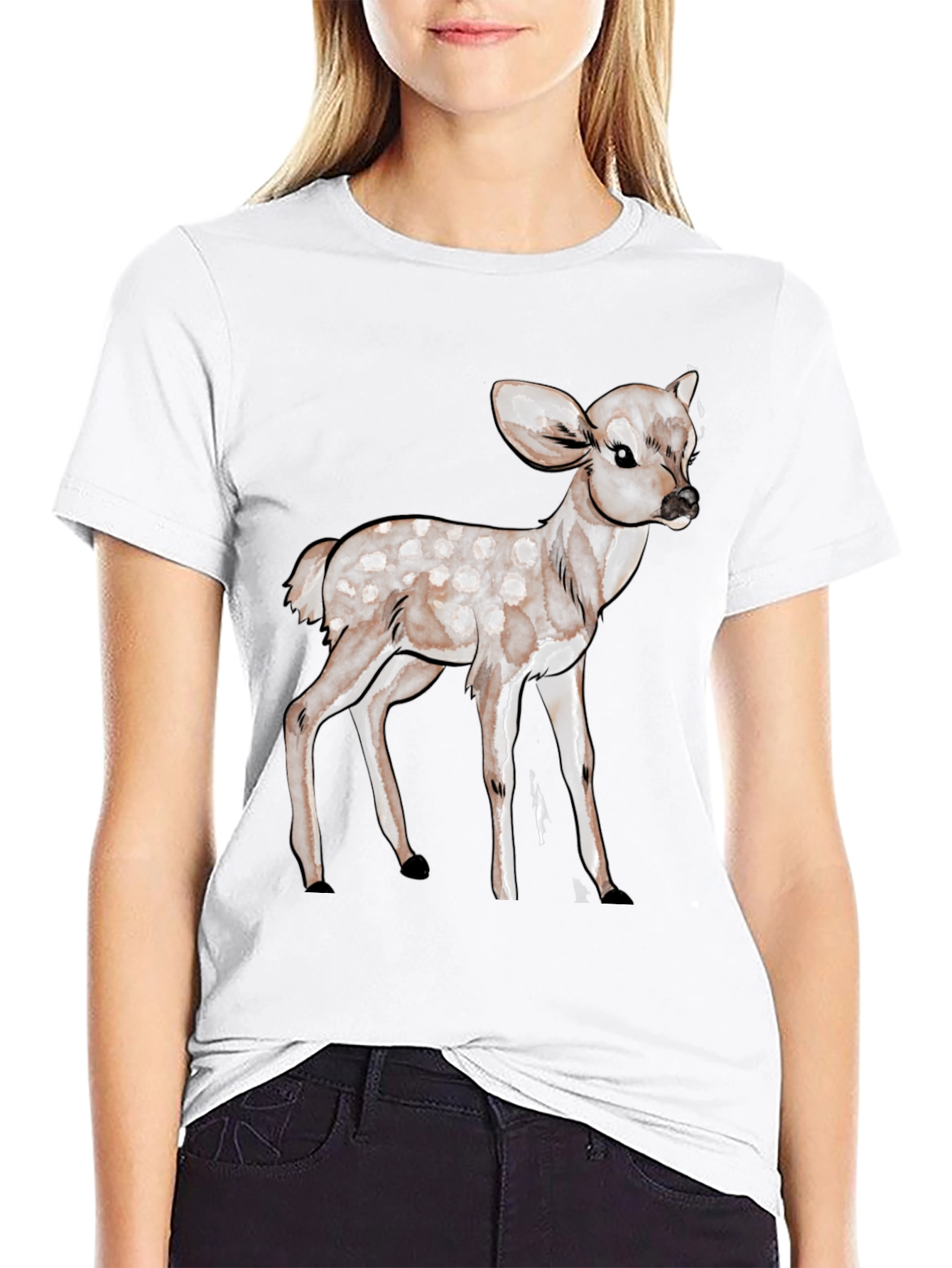 Deer Graphic Black T-Shirt