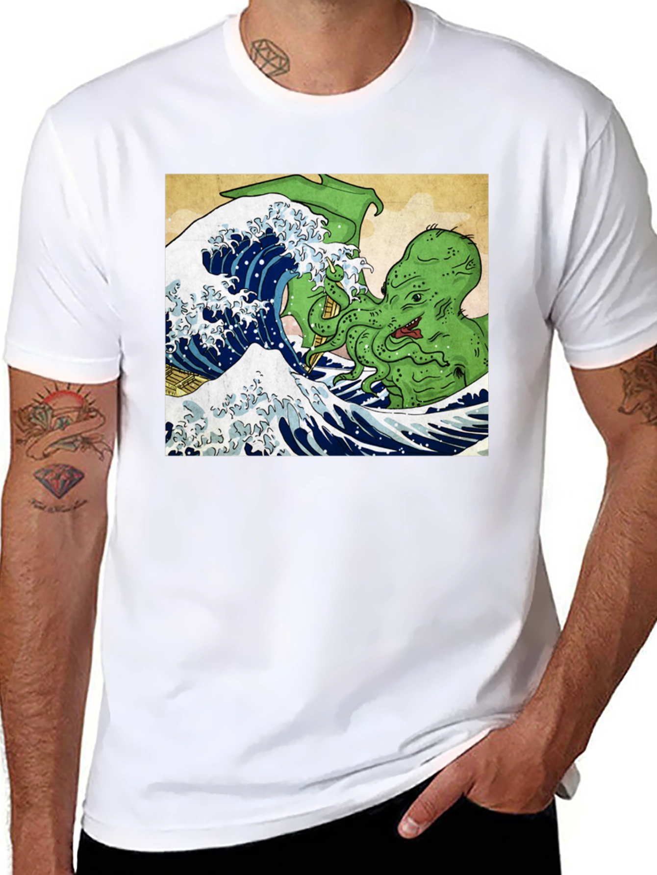 Great Wave Cthulhu Graphic Tee