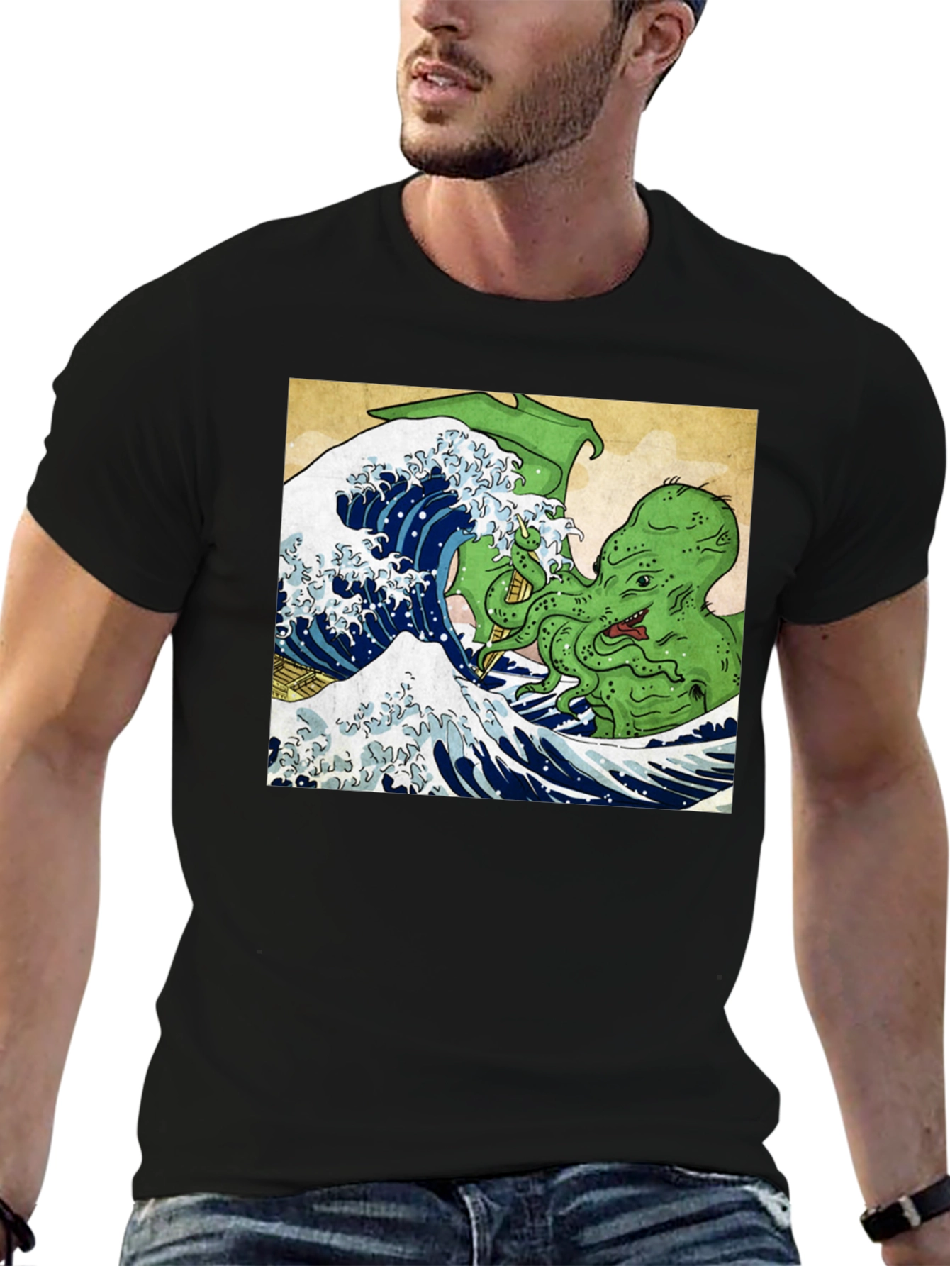 Great Wave Cthulhu Graphic Tee