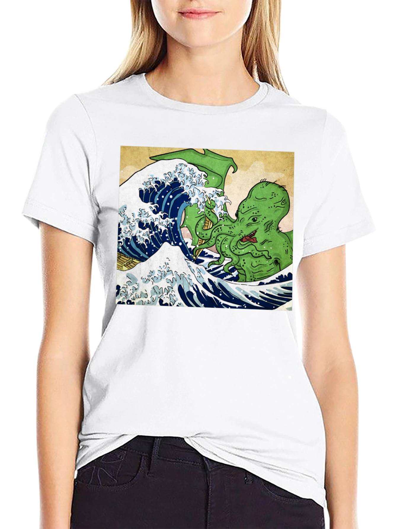 Great Wave Cthulhu Graphic Tee