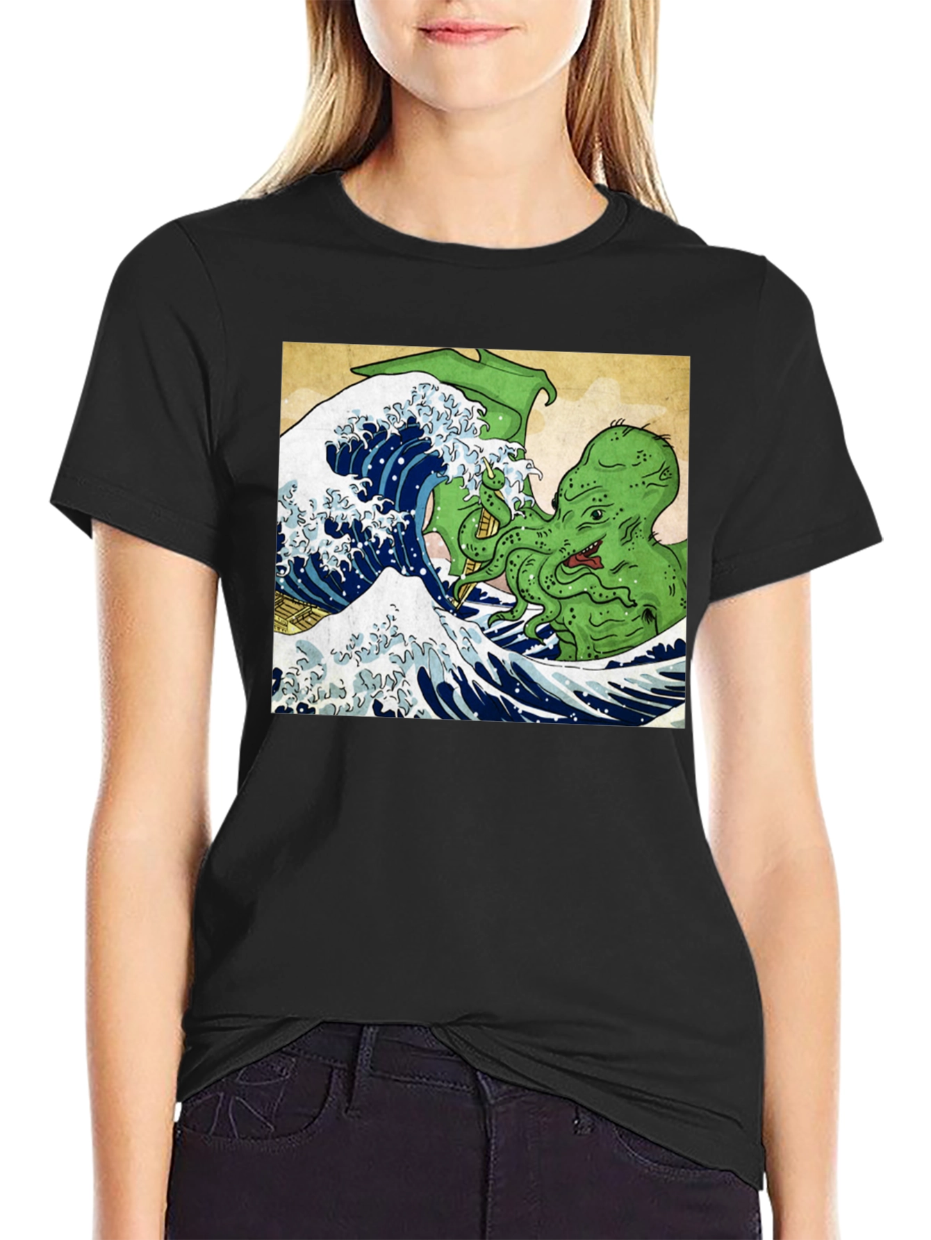 Great Wave Cthulhu Graphic Tee