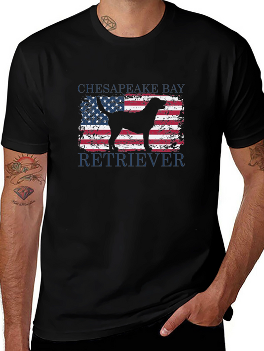 Chesapeake Bay Retriever USA Flag T-Shirt