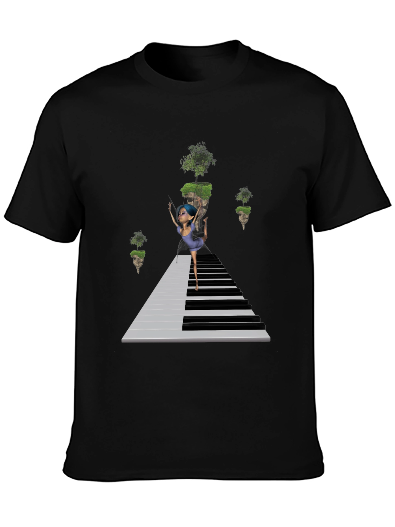 Piano Dancer Black T-Shirt