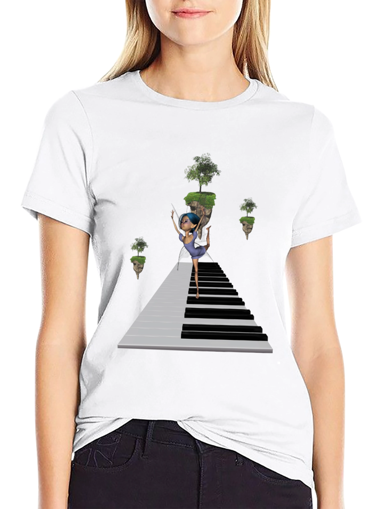 Piano Dancer Black T-Shirt