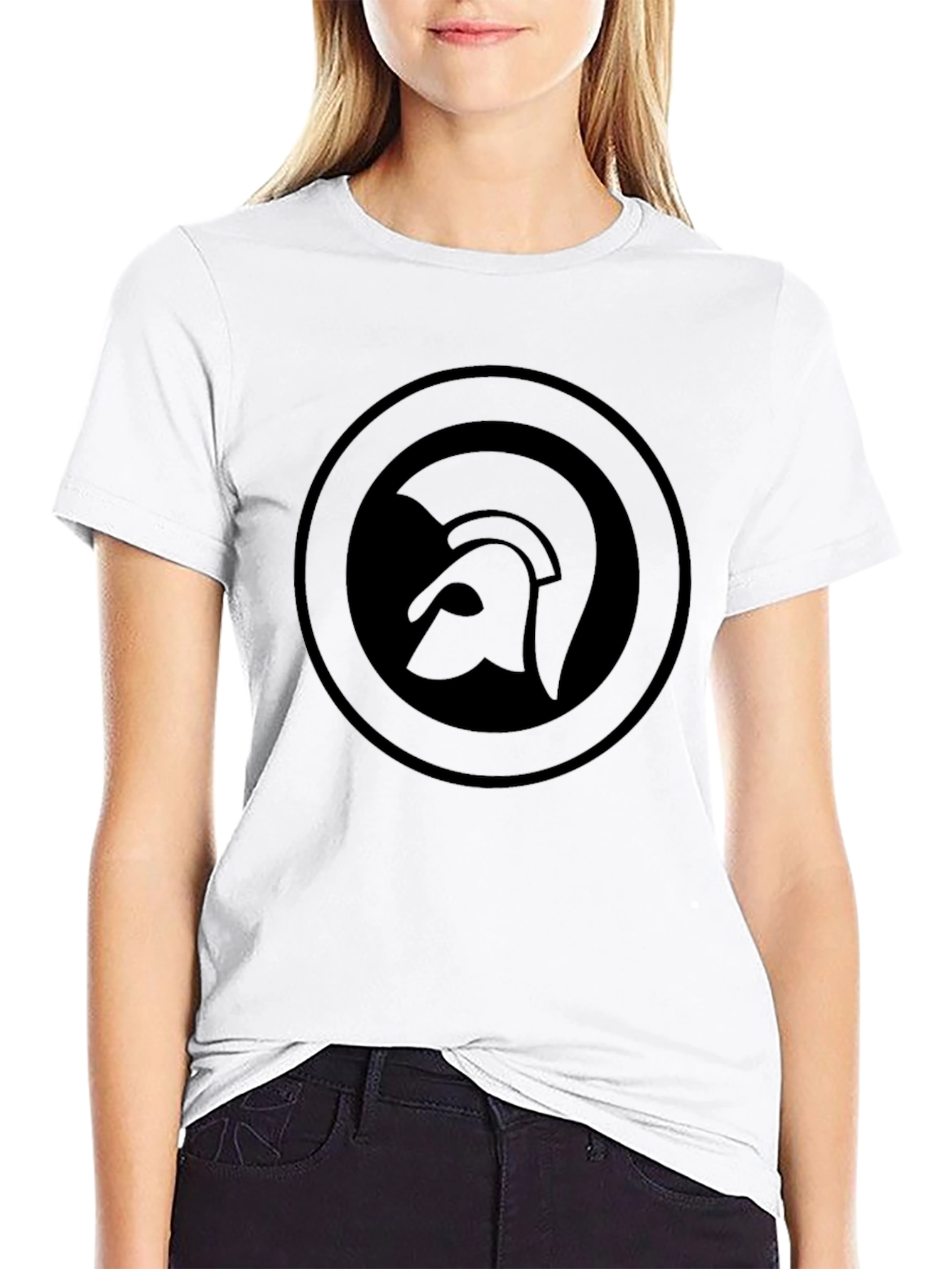 Trojan Helmet Logo Black T-Shirt