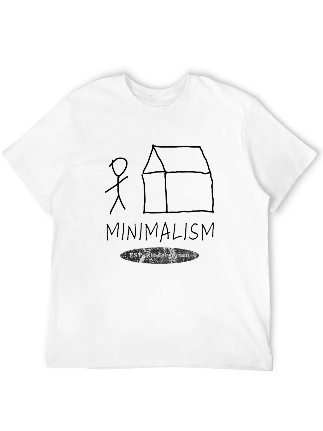 Minimalism Kindergarten Black T-Shirt