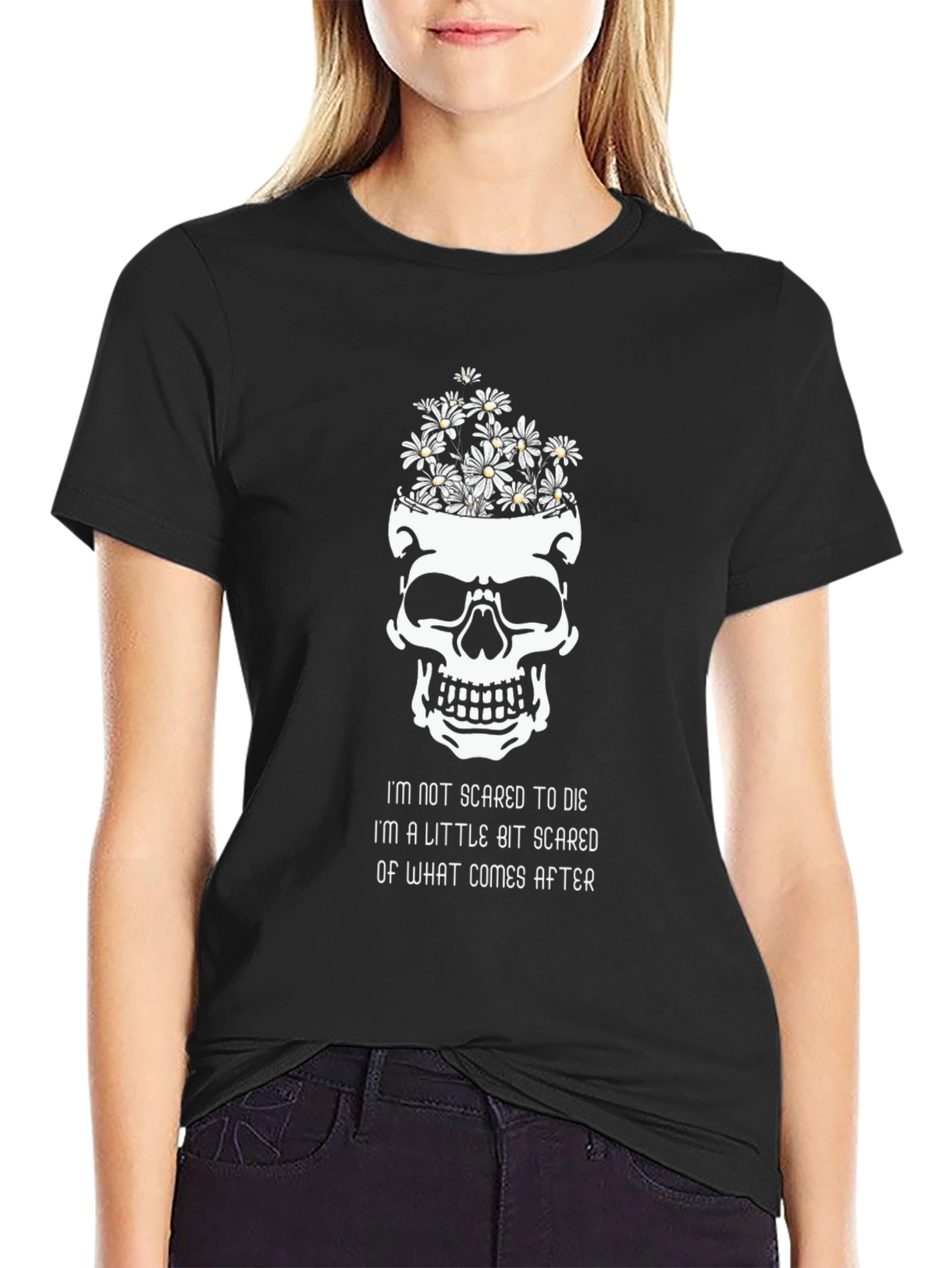 Skull & Daisy T-Shirt - Not Scared to Die