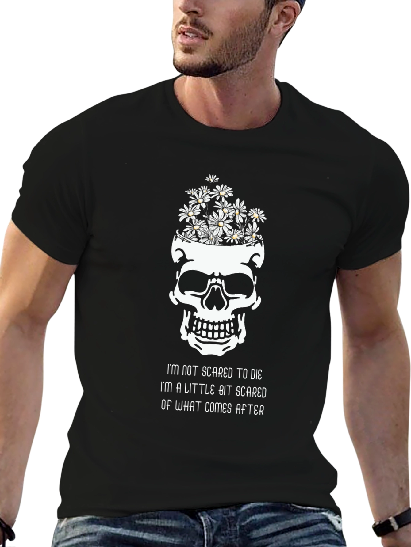 Skull & Daisy T-Shirt - Not Scared to Die