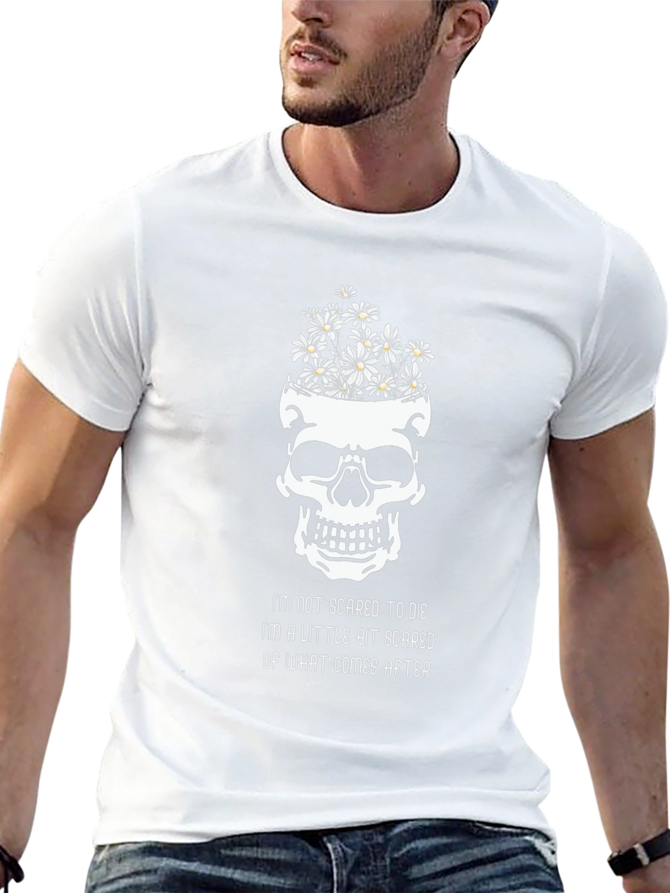 Skull & Daisy T-Shirt - Not Scared to Die