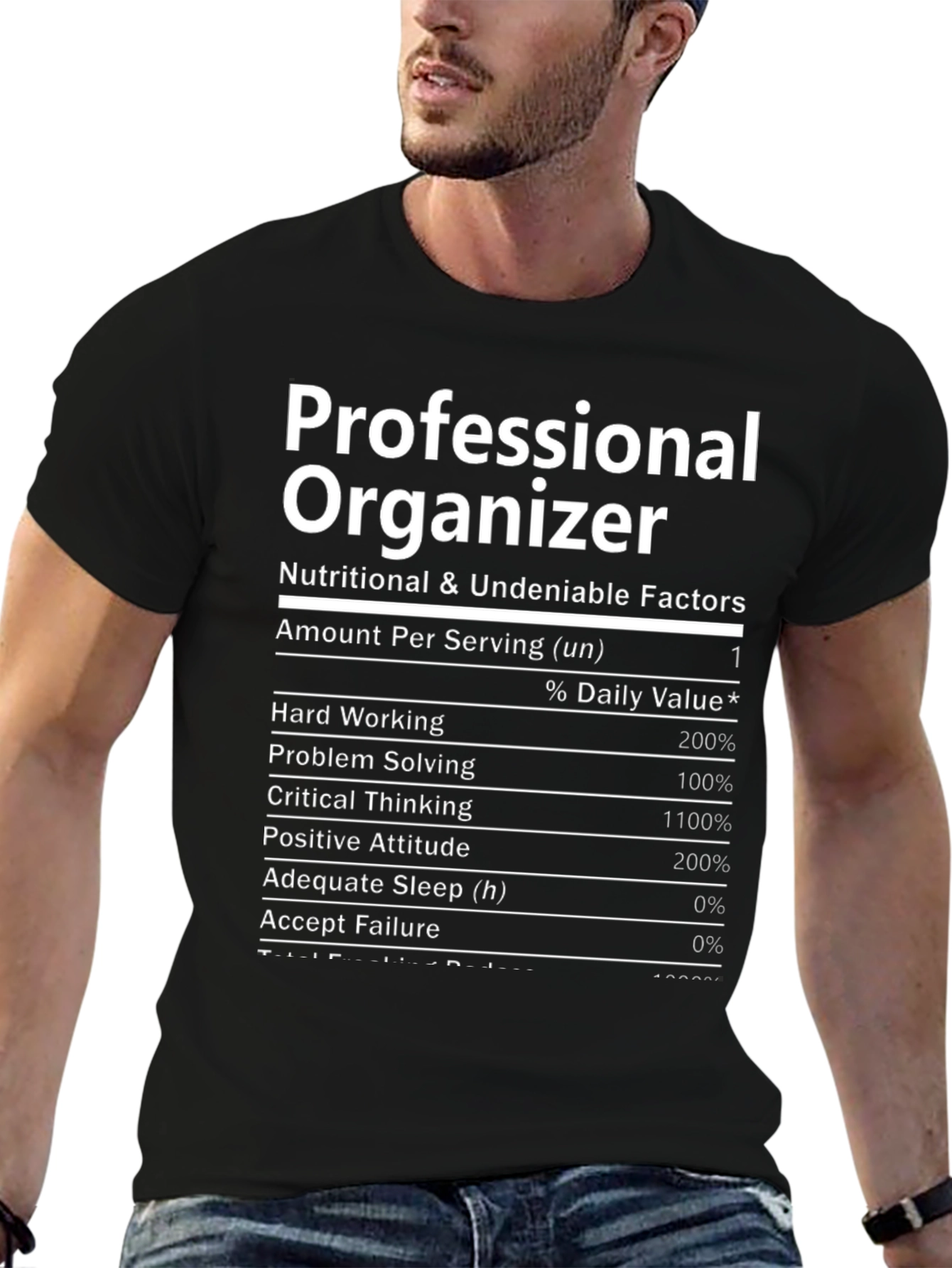 Professional Organizer Nutrition Facts T-Shirt