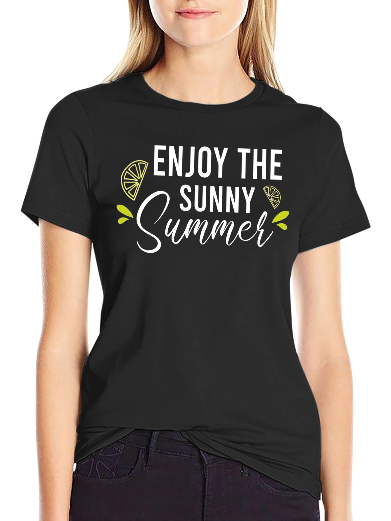 Enjoy the Sunny Summer Black T-Shirt
