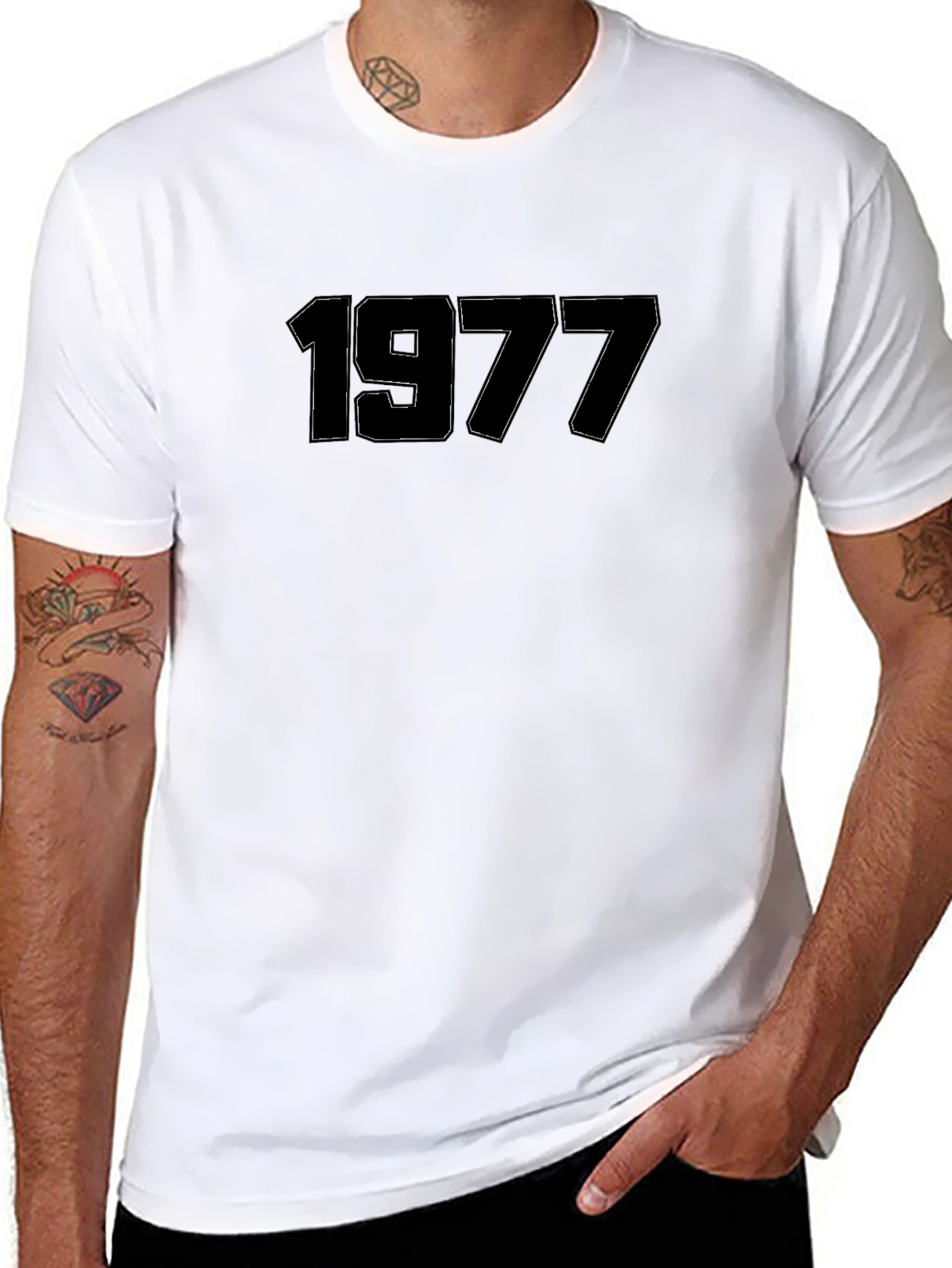 1977 Graphic Tee - Retro Style Black T-Shirt