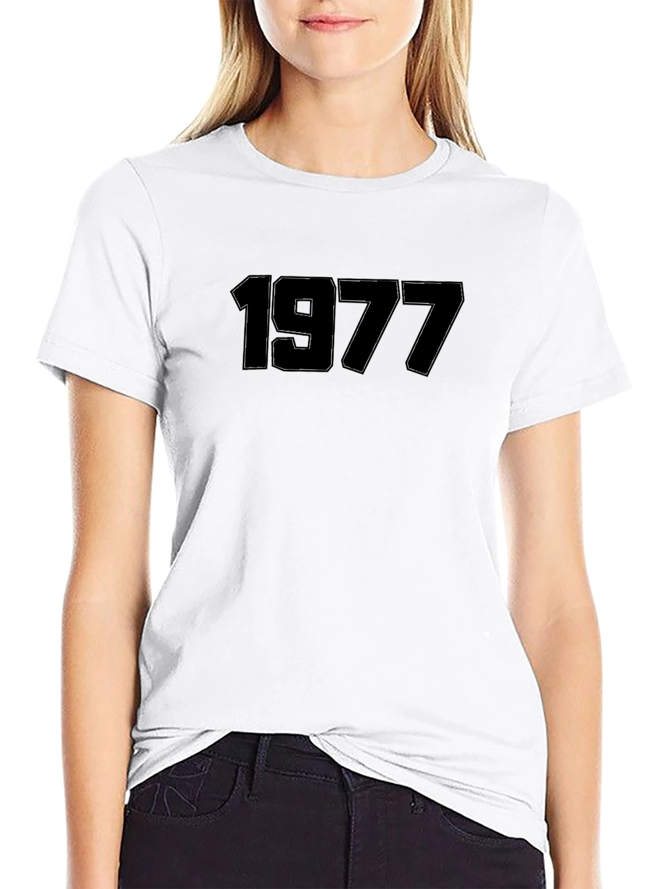 1977 Graphic Tee - Retro Style Black T-Shirt