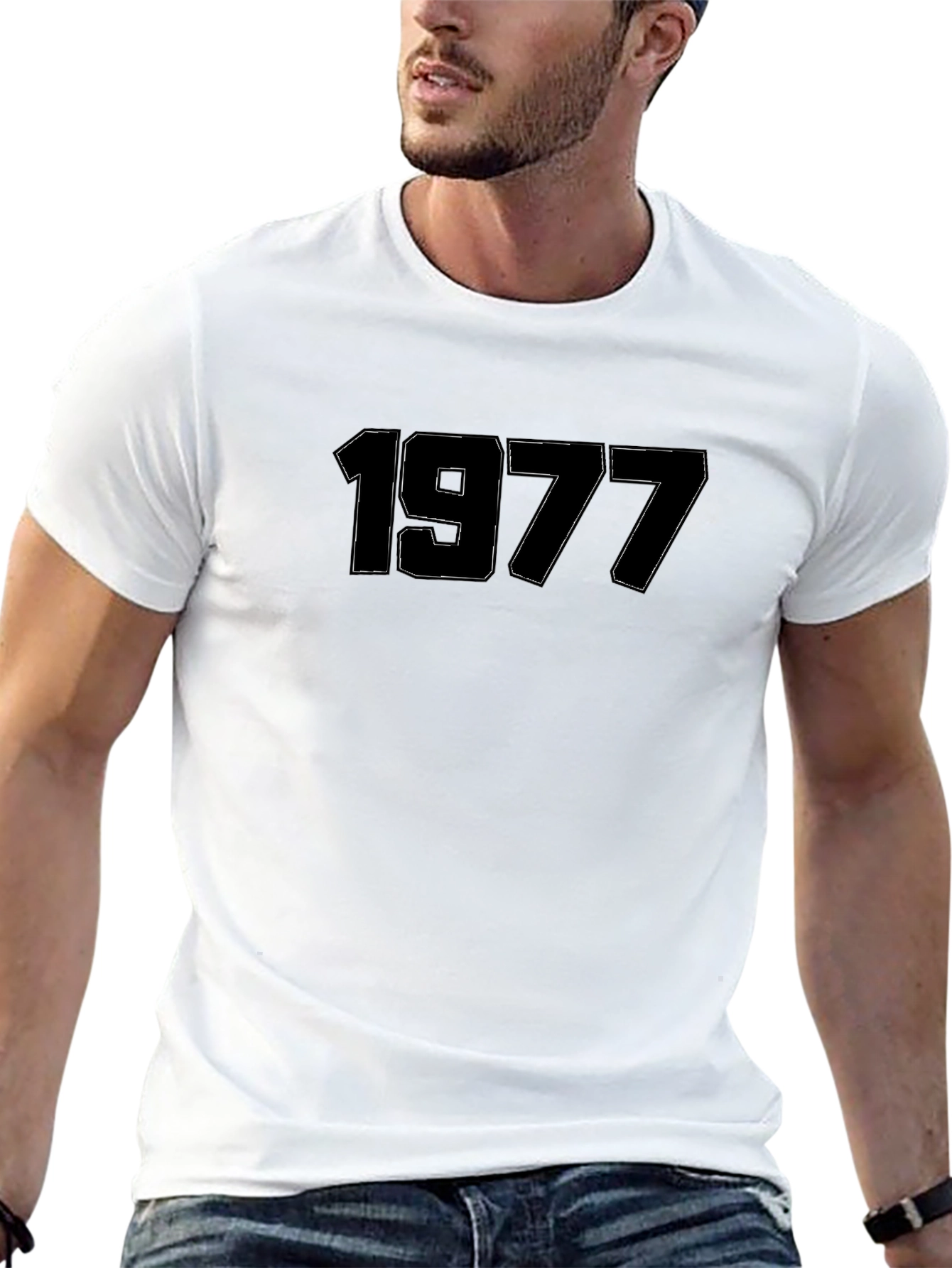 1977 Graphic Tee - Retro Style Black T-Shirt