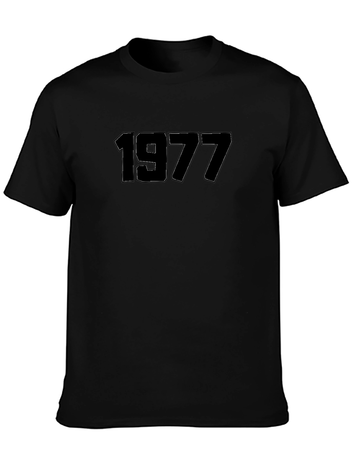 1977 Graphic Tee - Retro Style Black T-Shirt