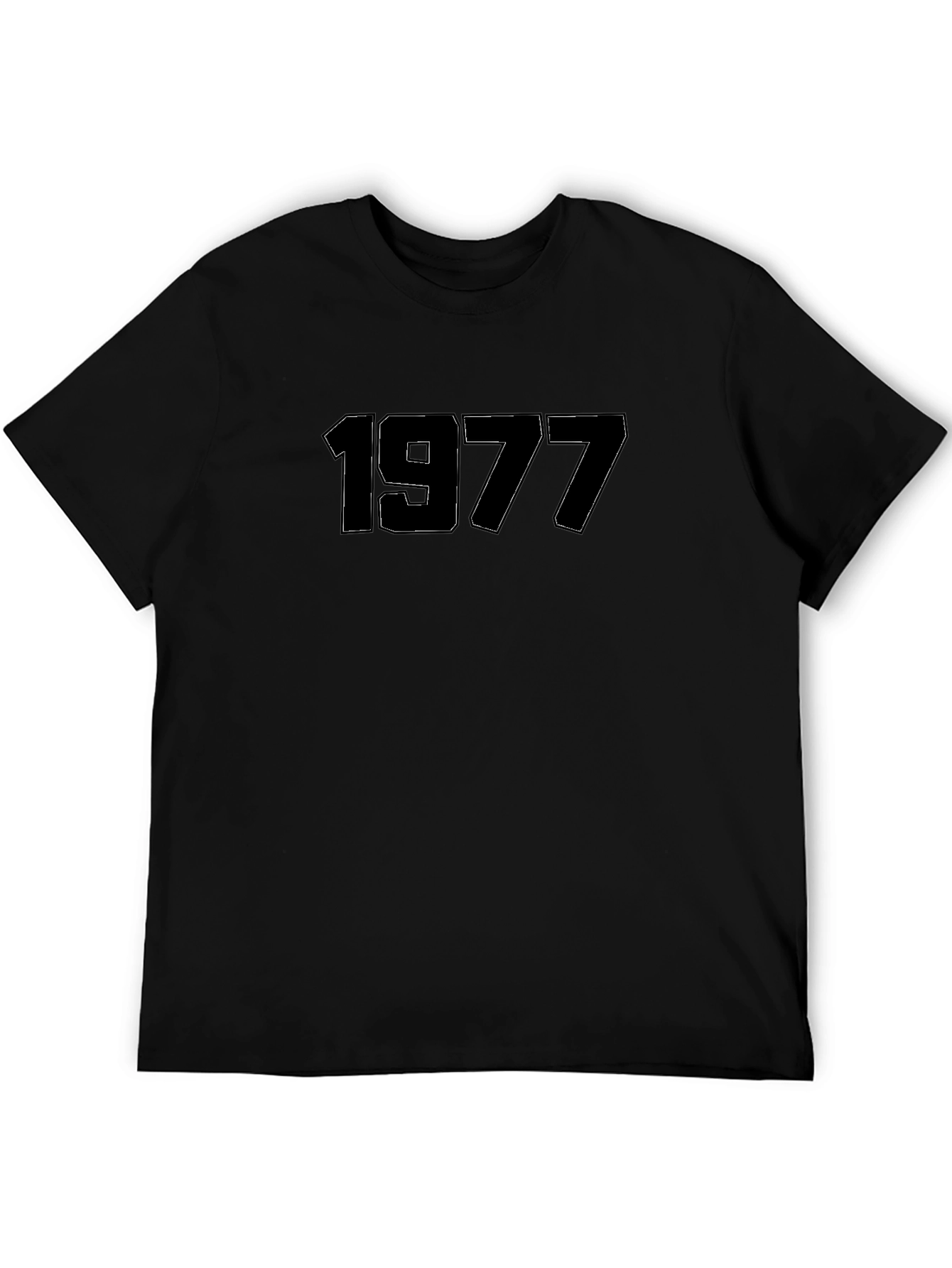 1977 Graphic Tee - Retro Style Black T-Shirt