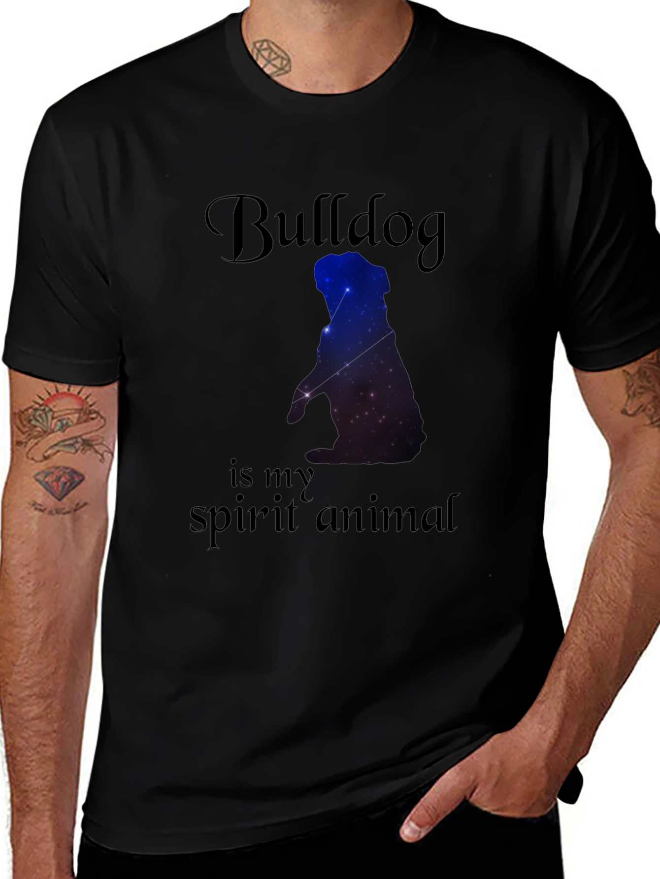 Bulldog Spirit Animal Black T-Shirt
