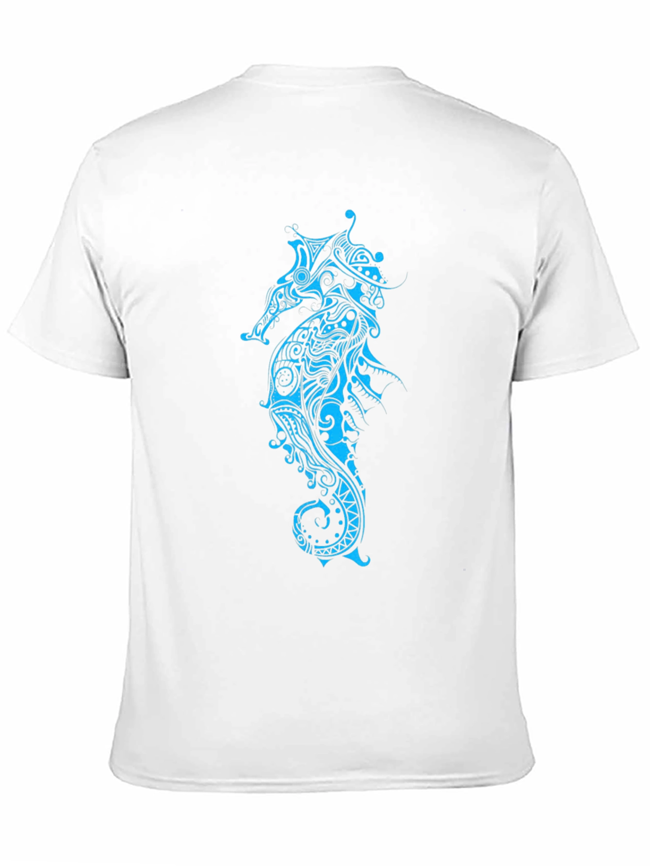 Tribal Seahorse Graphic Tee - Black Casual Shirt