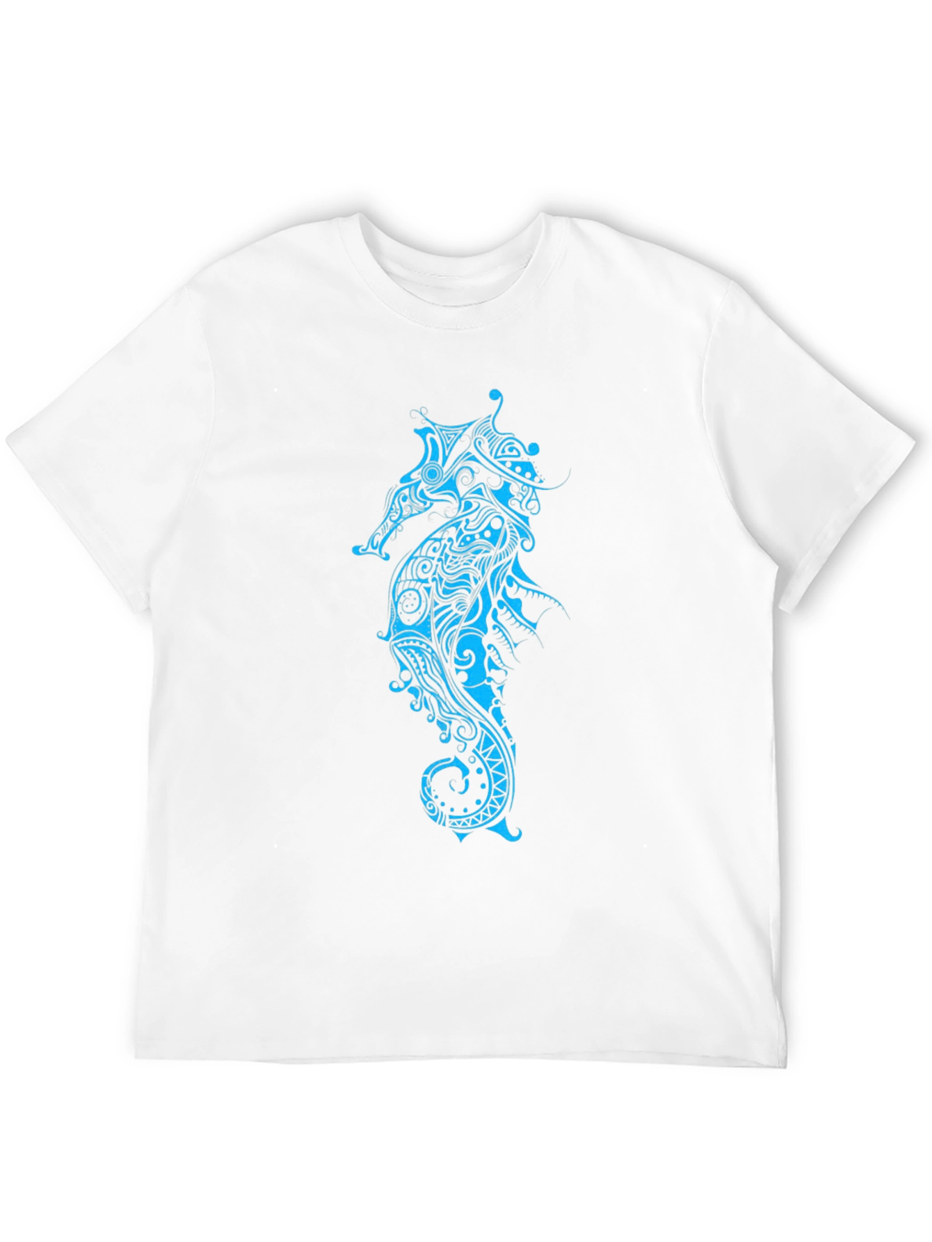 Tribal Seahorse Graphic Tee - Black Casual Shirt