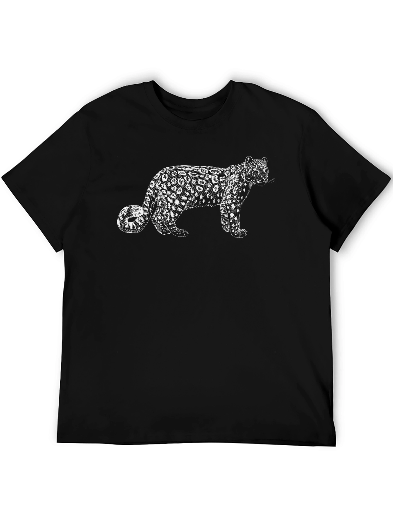 Leopard Graphic Print Black T-Shirt