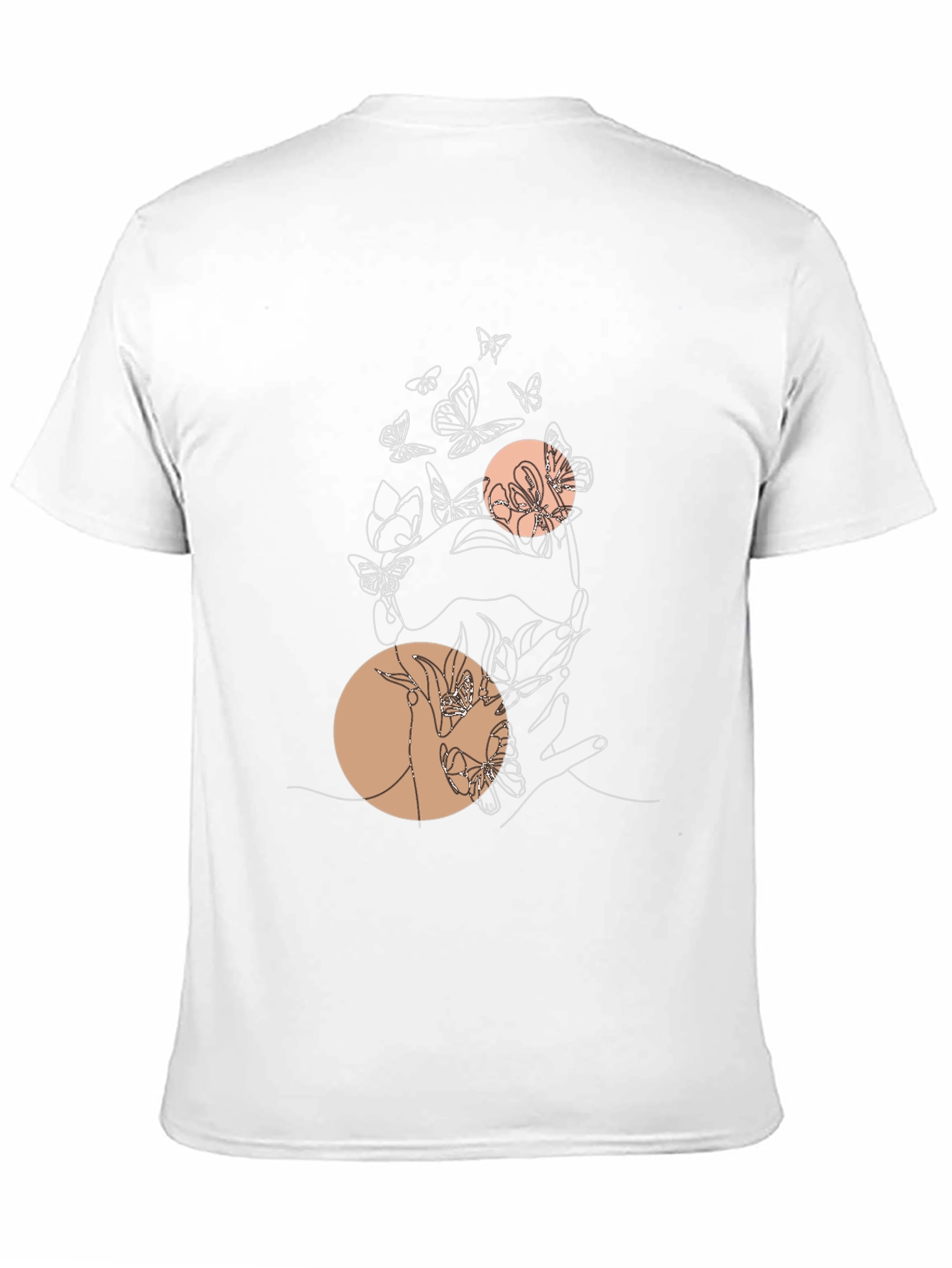 Abstract Butterfly Line Art Graphic Tee - Black