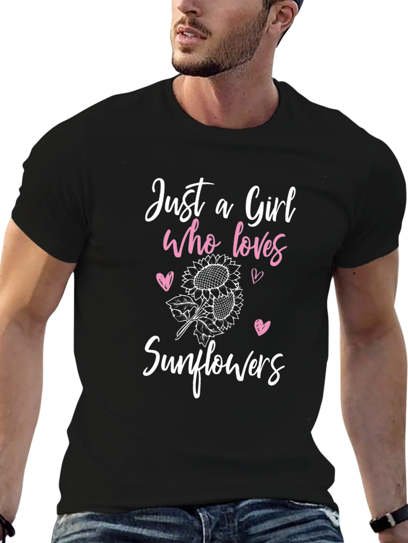 Girl Who Loves Sunflowers Graphic Tee