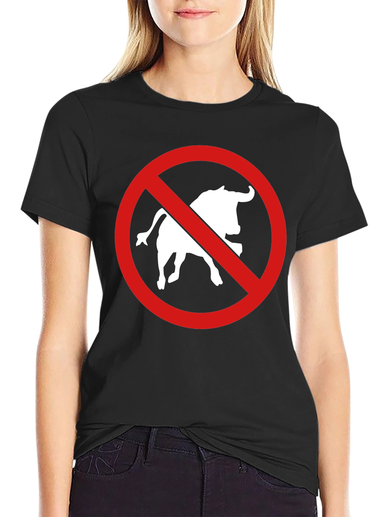 Anti Bullfighting T-Shirt - Black Cotton Tee