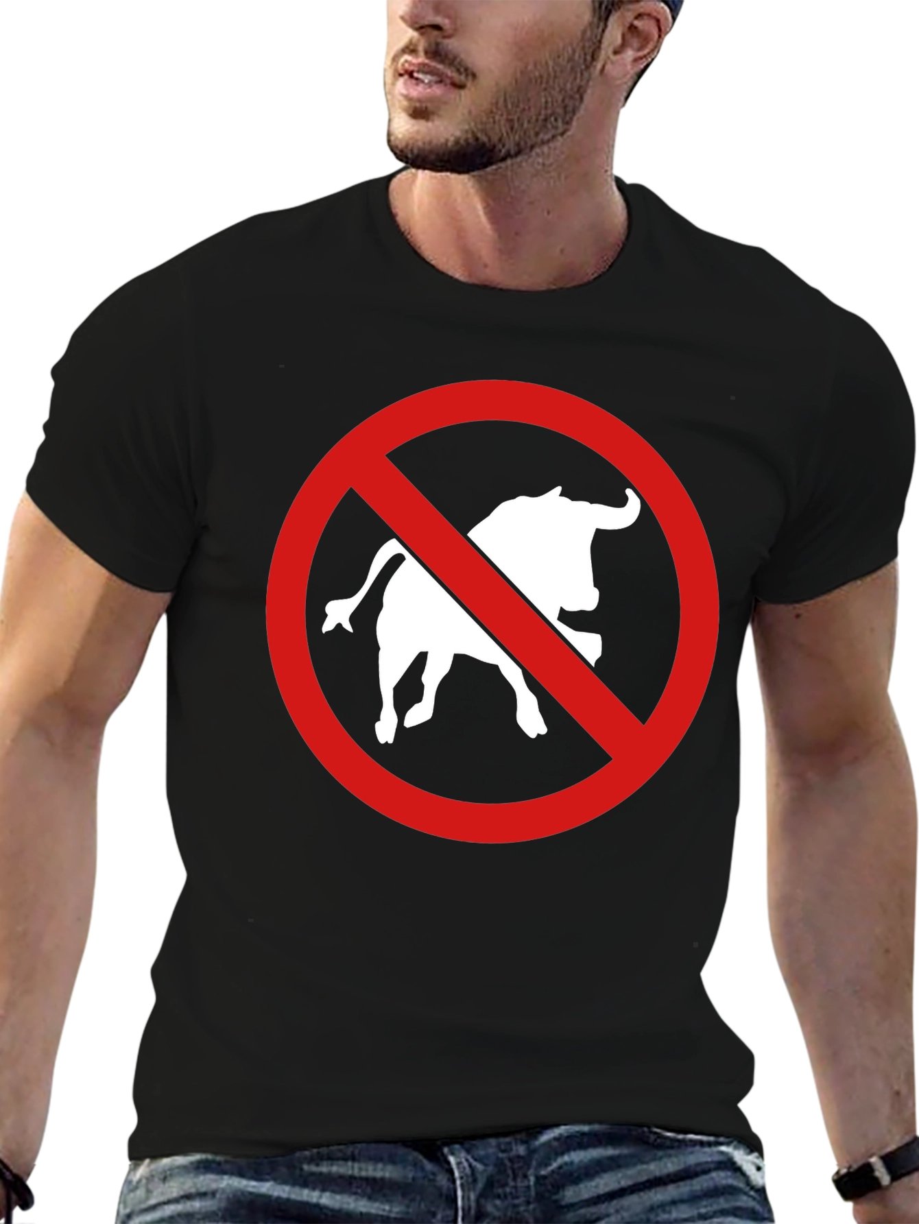 Anti Bullfighting T-Shirt - Black Cotton Tee