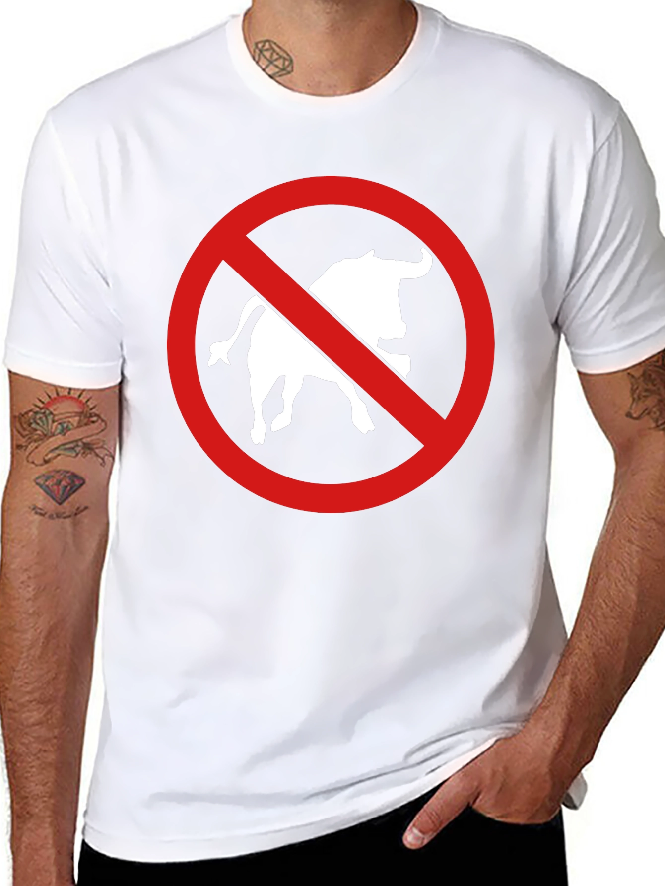 Anti Bullfighting T-Shirt - Black Cotton Tee