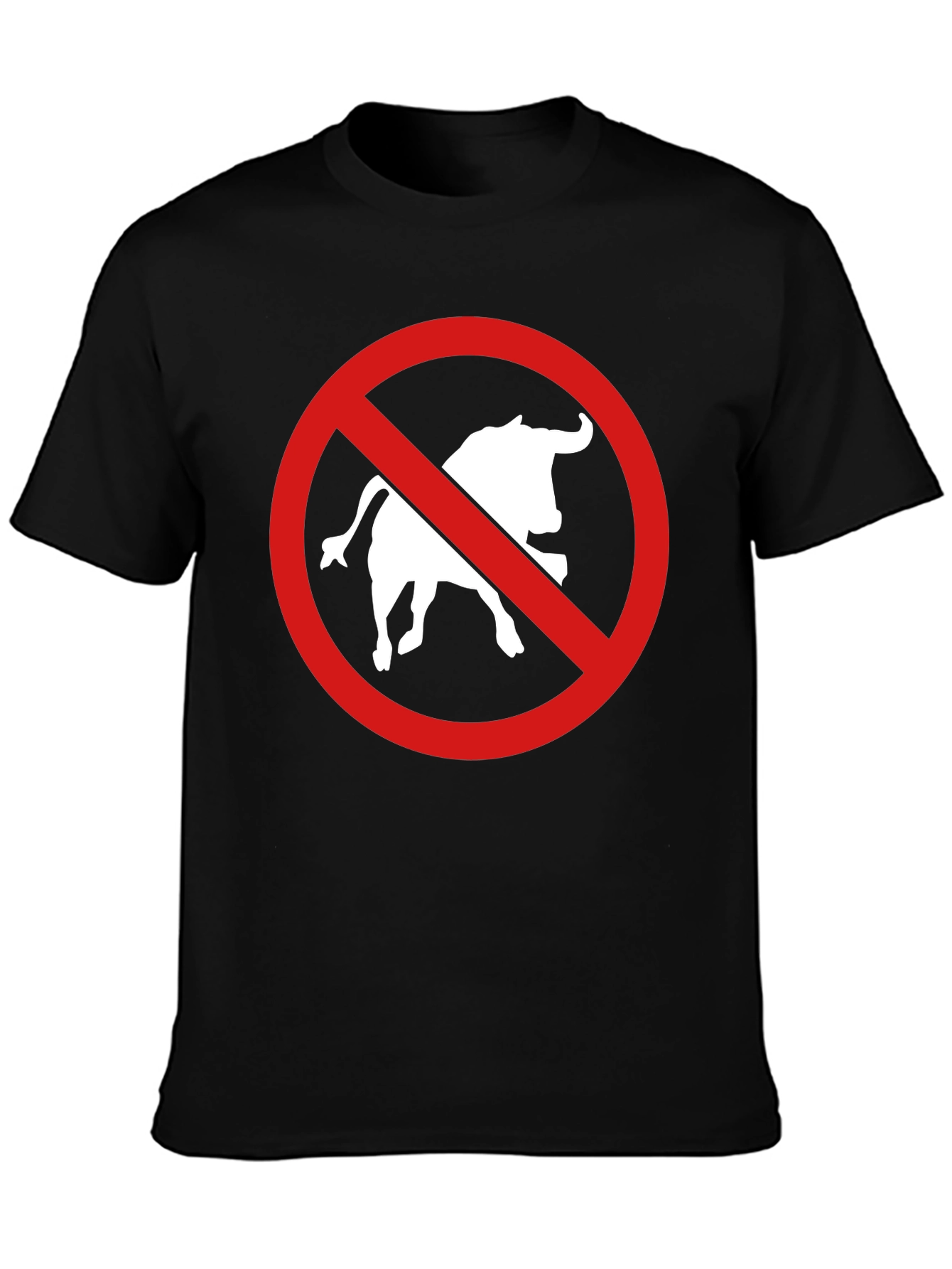 Anti Bullfighting T-Shirt - Black Cotton Tee