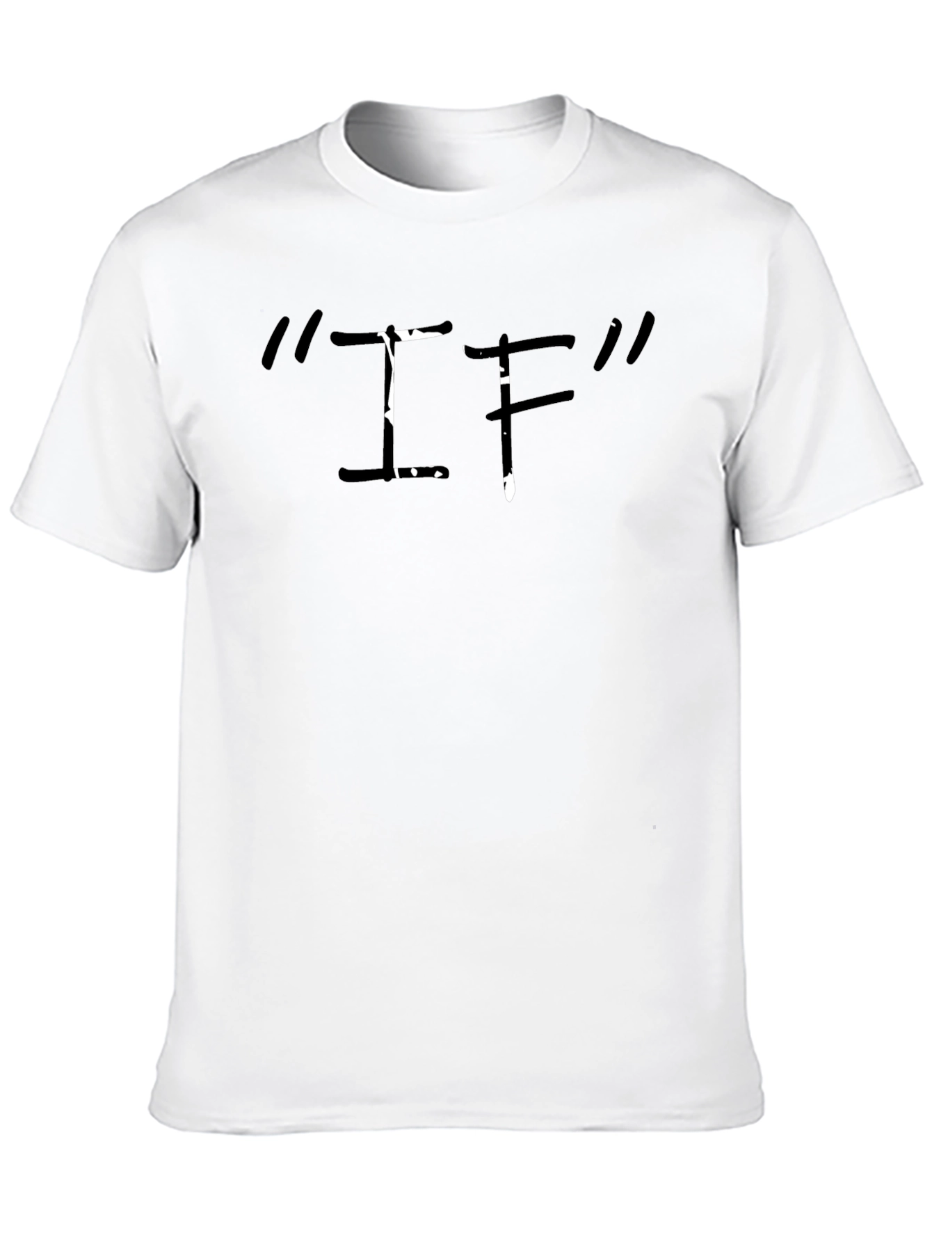 Mens Black IF Graphic T-Shirt Casual Wear