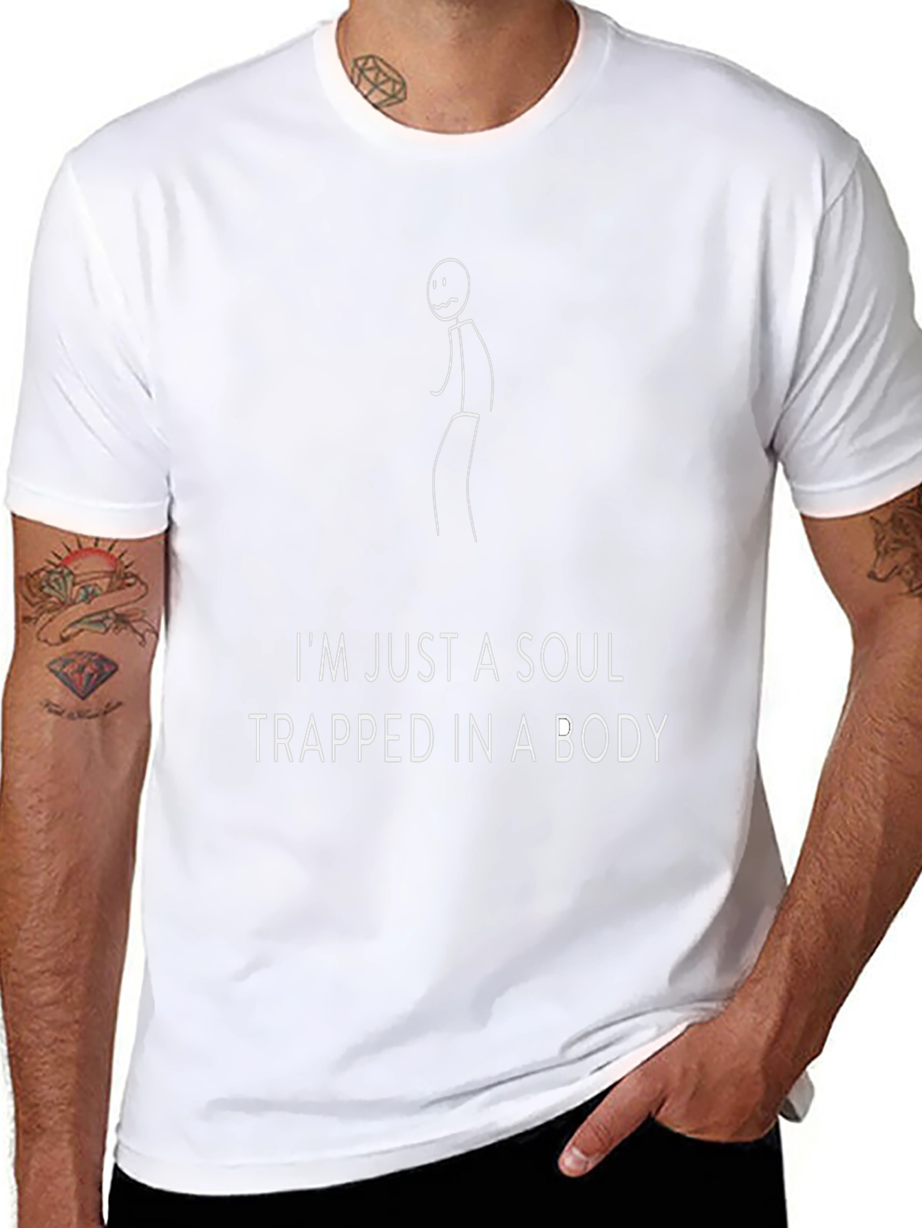 Soul Trapped in Body Funny Graphic T-Shirt