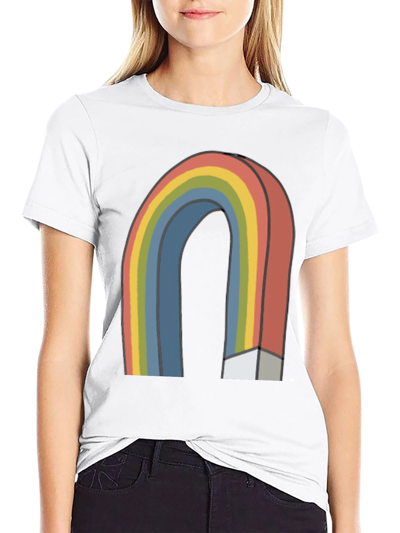 Retro Rainbow Graphic T-Shirt