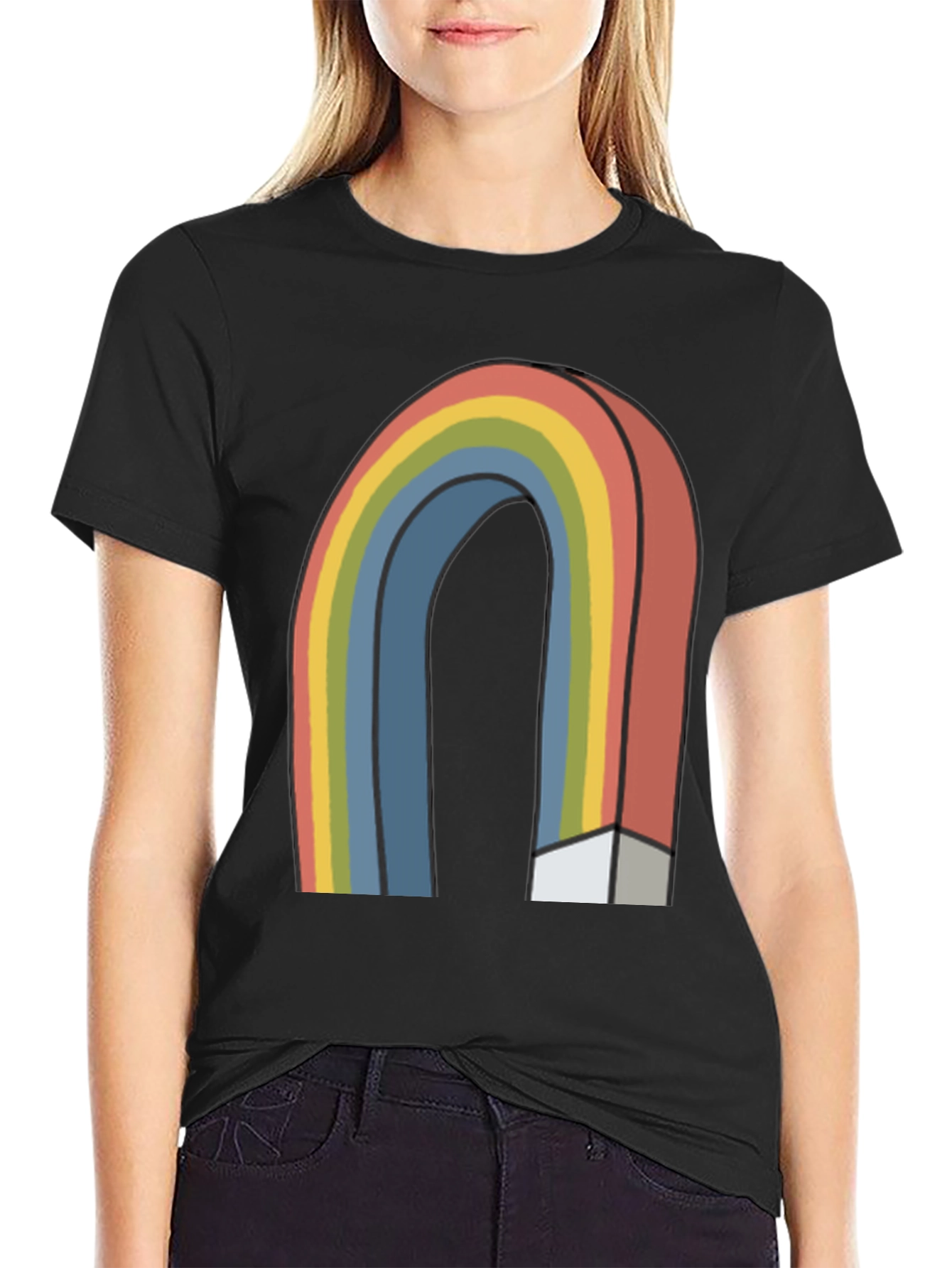 Retro Rainbow Graphic T-Shirt