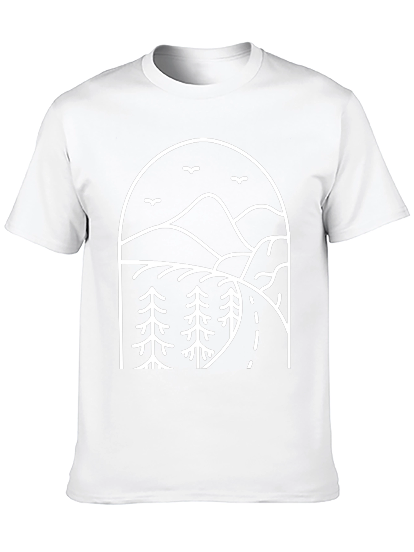 Minimalist Mountain Road Trip Black Tee
