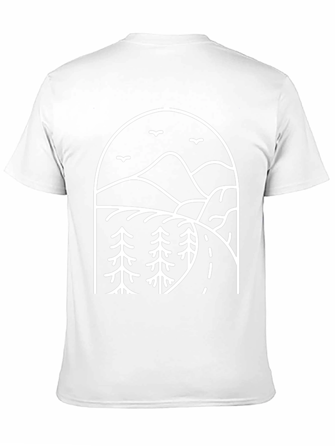Minimalist Mountain Road Trip Black Tee